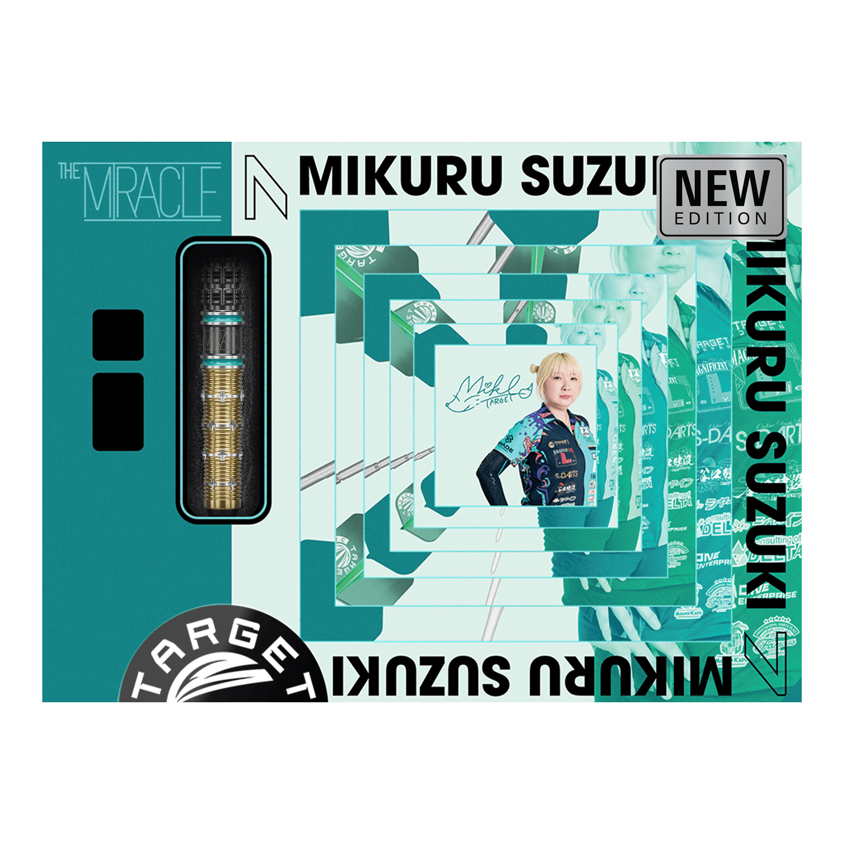 Target Japan Mikuru Suzuki The Miracle GEN7.5 Swiss Point Steeldarts Das Bild stellt die Target Japan Mikuru Suzuki The Miracle GEN7.5 Swiss Point Steeldarts dar. Die Steeldarts überzeugen durch einen modernen Look und zuverlässige Spielbarkeit.