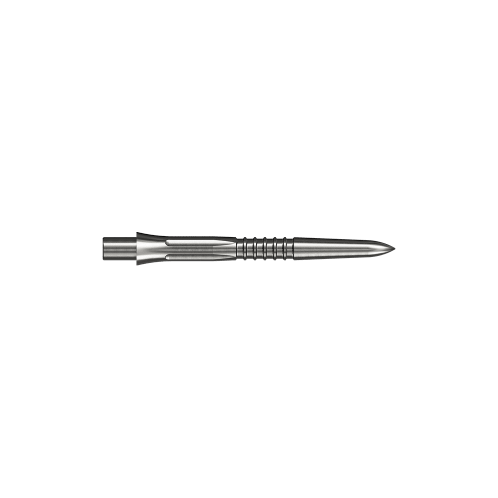 Mission Caliburn EVO Dartspitzen GV1 - Silber Das Bild zeigt eine silberne Steeldartspitze mit 26mm Länge. Es handelt sich um Mission Caliburn EVO GV1 Steeldartspitzen.