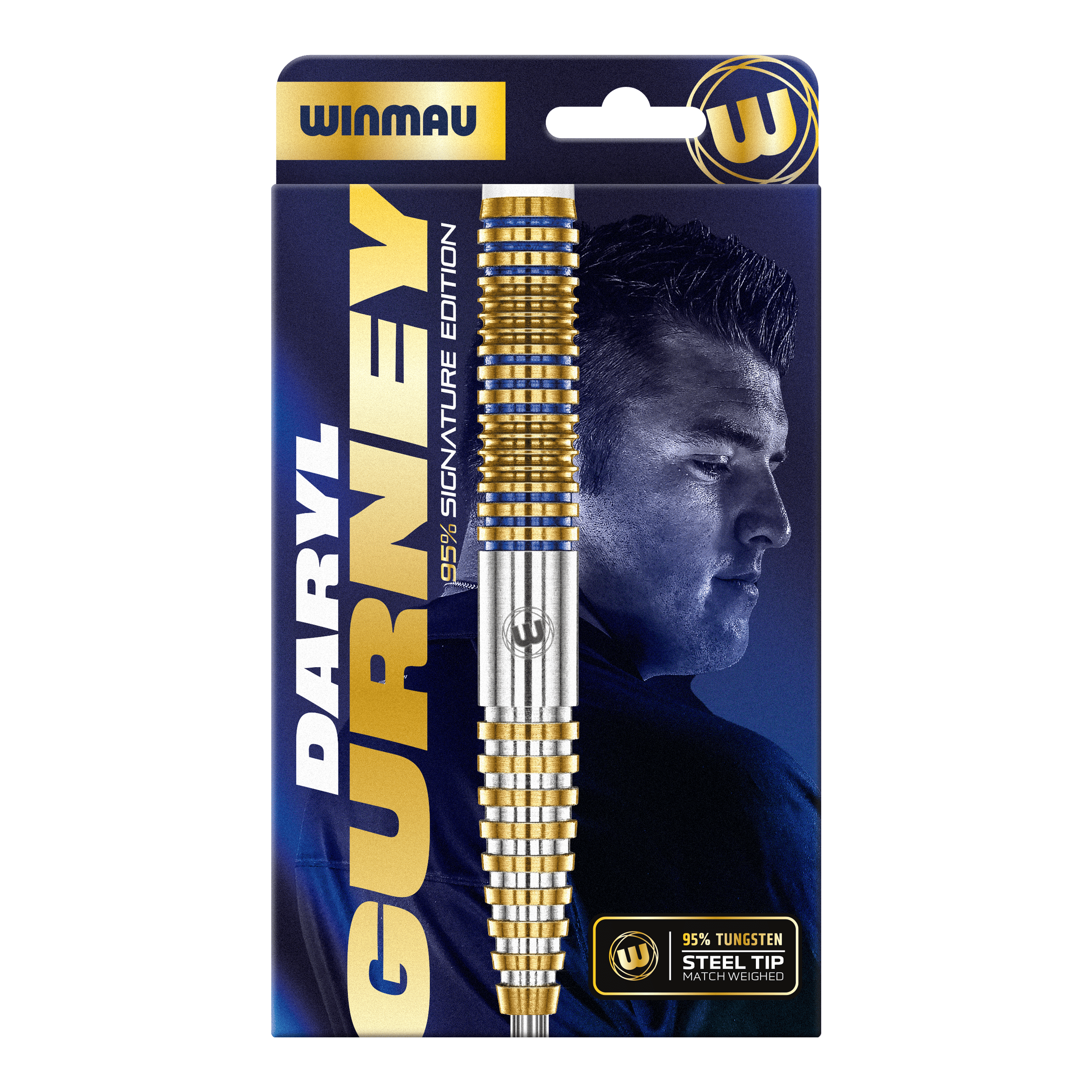 Dieses Bild zeigt die Winmau Daryl Gurney Signature Edition Steeldarts - 23g in einer anderen Ansicht. Die Darts bieten Präzision und Haltbarkeit.