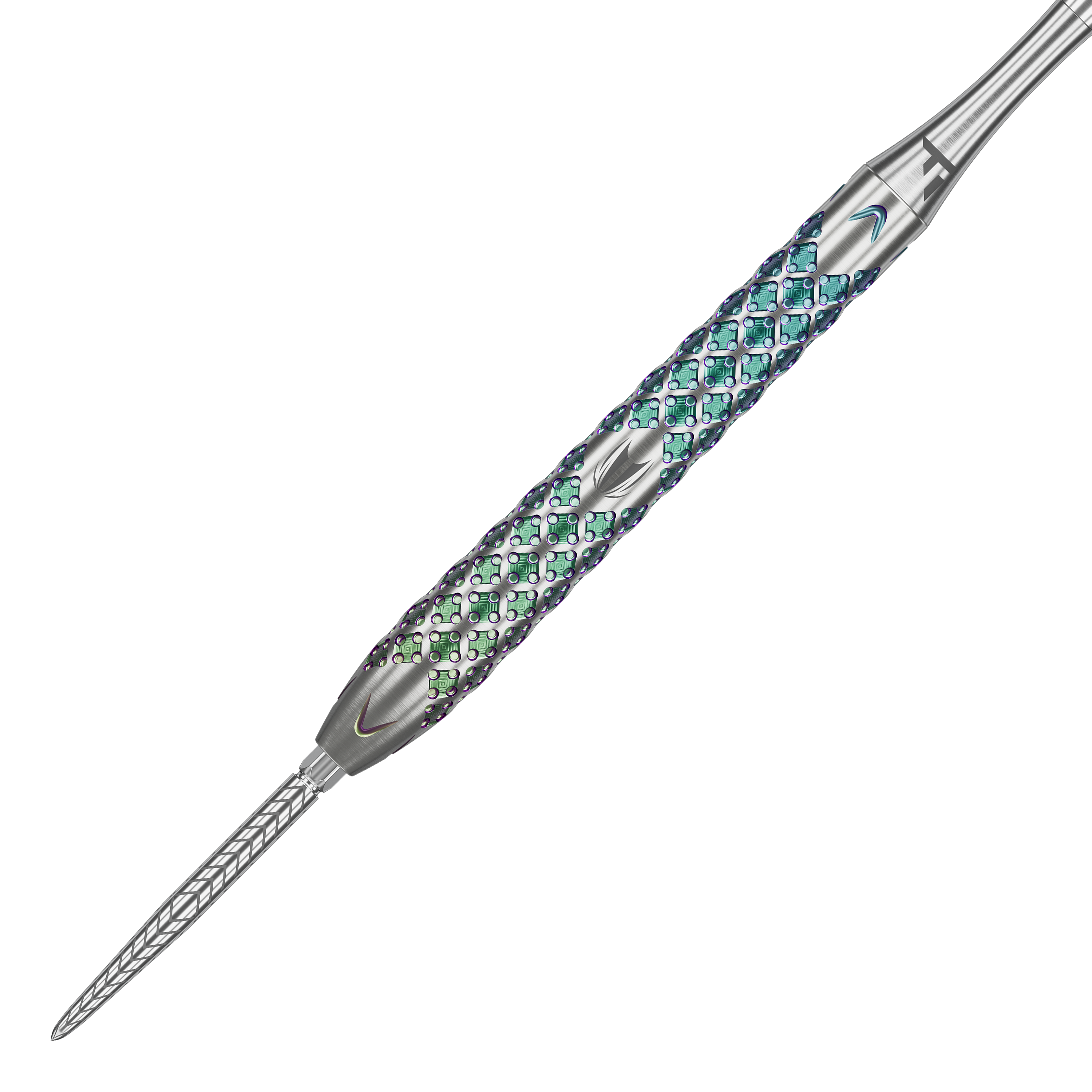 Target Rove 03 Swiss Point Steeldarts Der Target Rove 03 Swiss Point Steeldart hat ein silbernes Gehäuse mit auffälligem, farbig schimmerndem Griffmuster. Die Spitze ist fein strukturiert und sorgt für präzise Würfe.