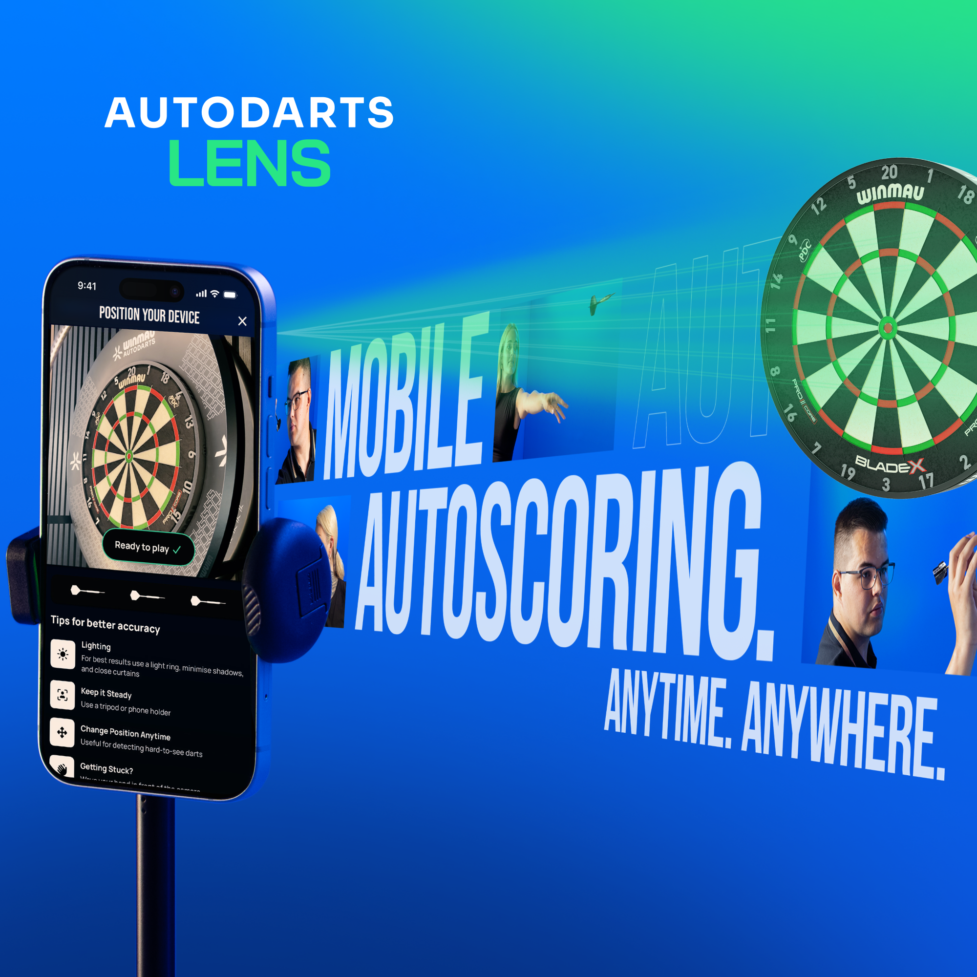 Winmau Device Stand & 12 Monate Membership Bundle Winmau Device Stand & 12 Monate Membership Bundle