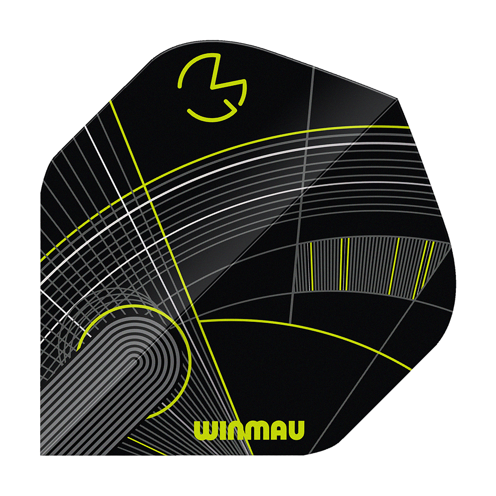 Winmau Prism Delta MvG Black Green No2 Standard Flights
