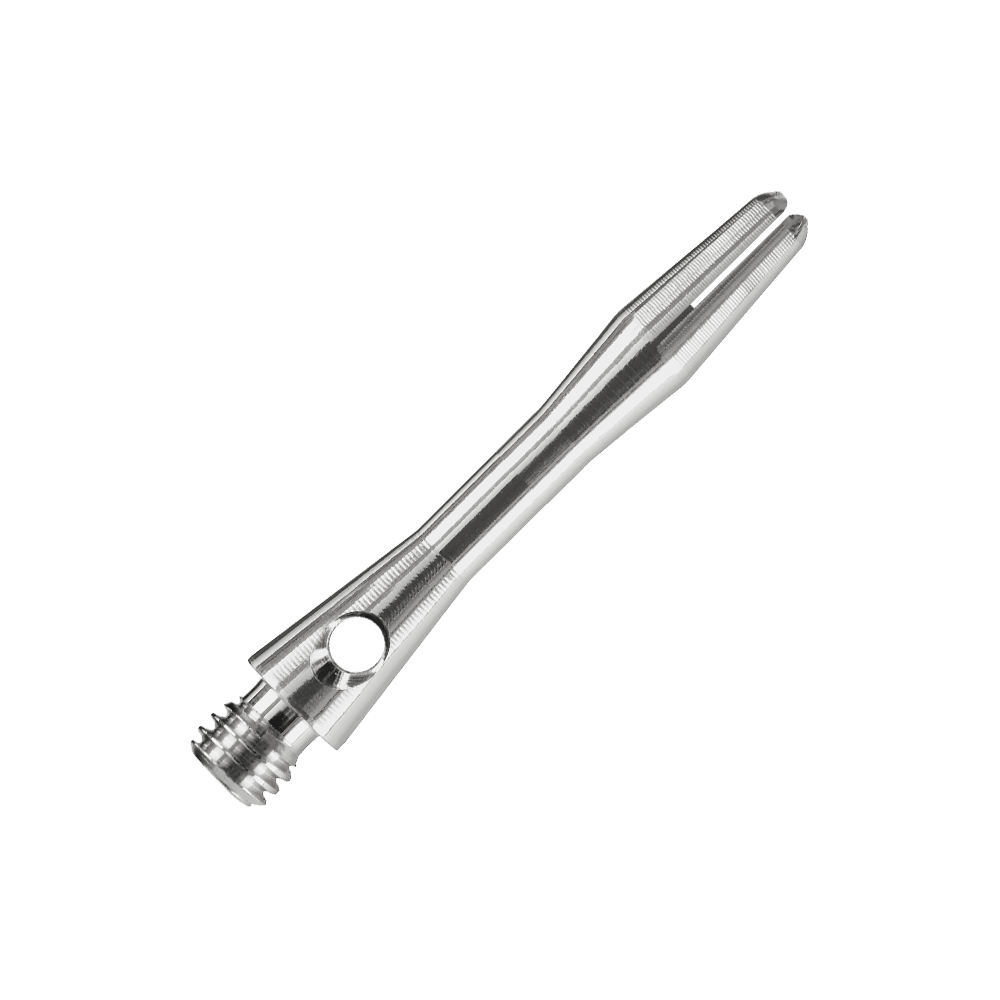 HR369_Harrows_Keramic_Shafts_Gun_Metal_35mm_2 Das Bild zeigt einen Harrows Keramic Shaft in der Farbe Gun Metal. Der Schaft ist aus Metall gefertigt und hat ein glänzendes, silber-graues Aussehen.