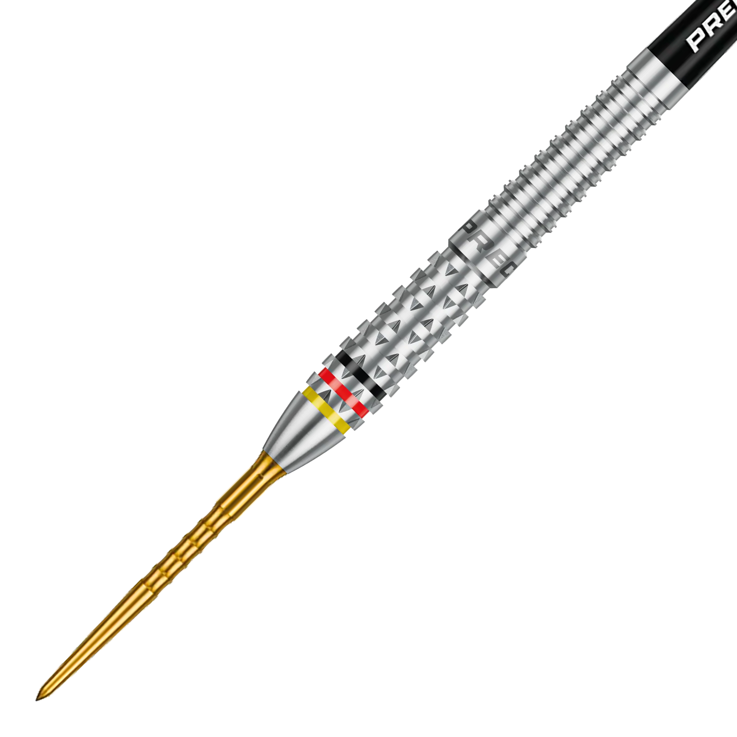 Precise 180 Ricardo Pietreczko GEN1 Steeldarts sind auf dem Bild zu sehen. Die Darts bieten ein präzises Wurferlebnis.