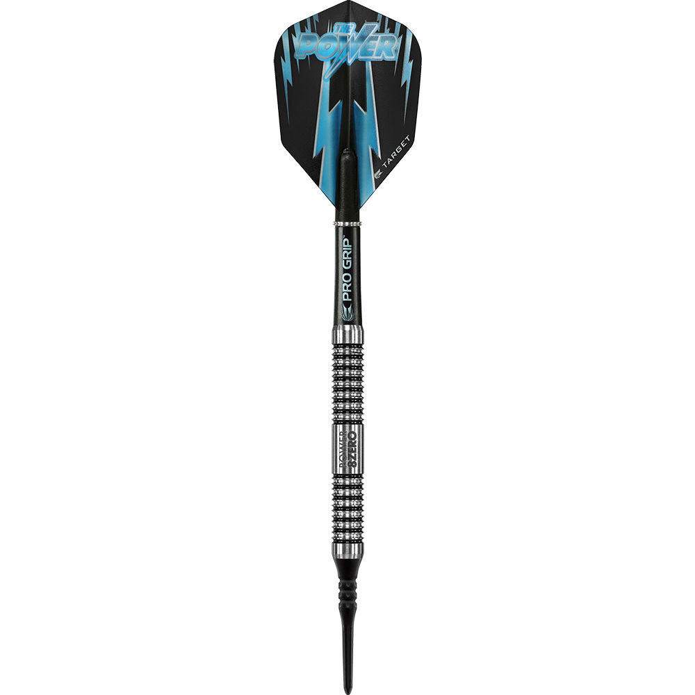 200240-Target-Phil-Taylor-Power-8Zero-Softdarts-1PdQW8LCANQFWU Dies ist ein Target Phil Taylor Power 8zero Softdart. Der Dart hat ein schwarzes und blaues Design mit der Aufschrift "THE POWER" auf dem Flight.