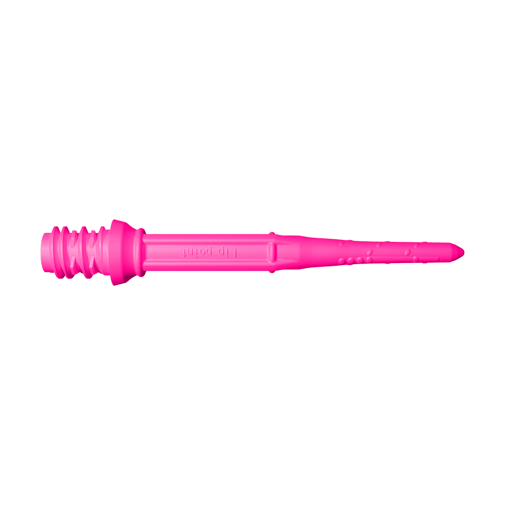 Das Bild zeigt eine pinke Dartspitze des Produkts "L-Style Premium Lippoints 30 (30er Pack) - 30mm". Die Spitze hat eine Länge von 30 mm und ist speziell für Softdarts geeignet.