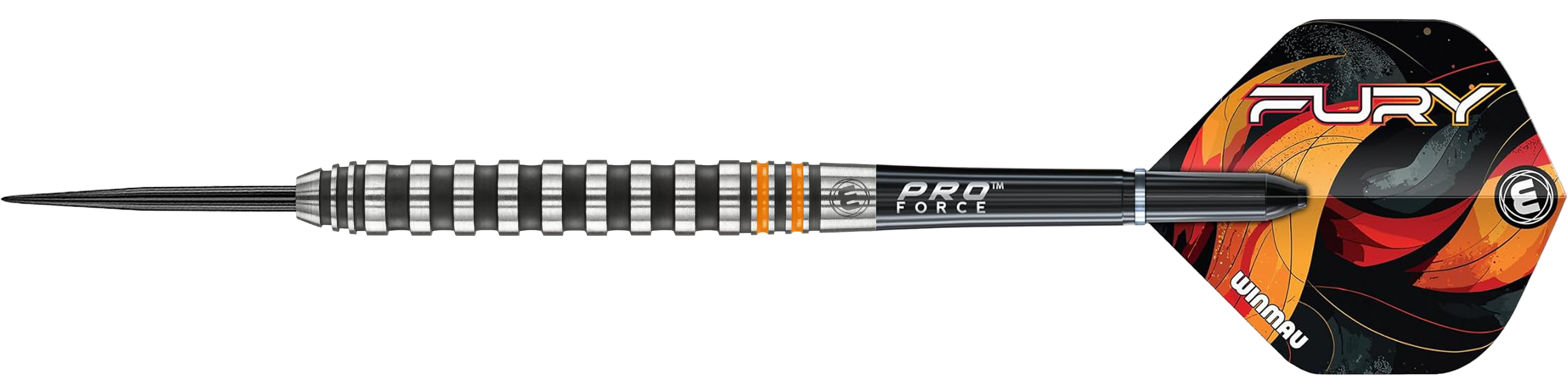 Das Bild zeigt einen Steeldart mit dem Dateinamen '1458_Winmau_Fury_Steeldarts_0'. Es handelt sich um ein Produktbild eines Dartpfeils.
