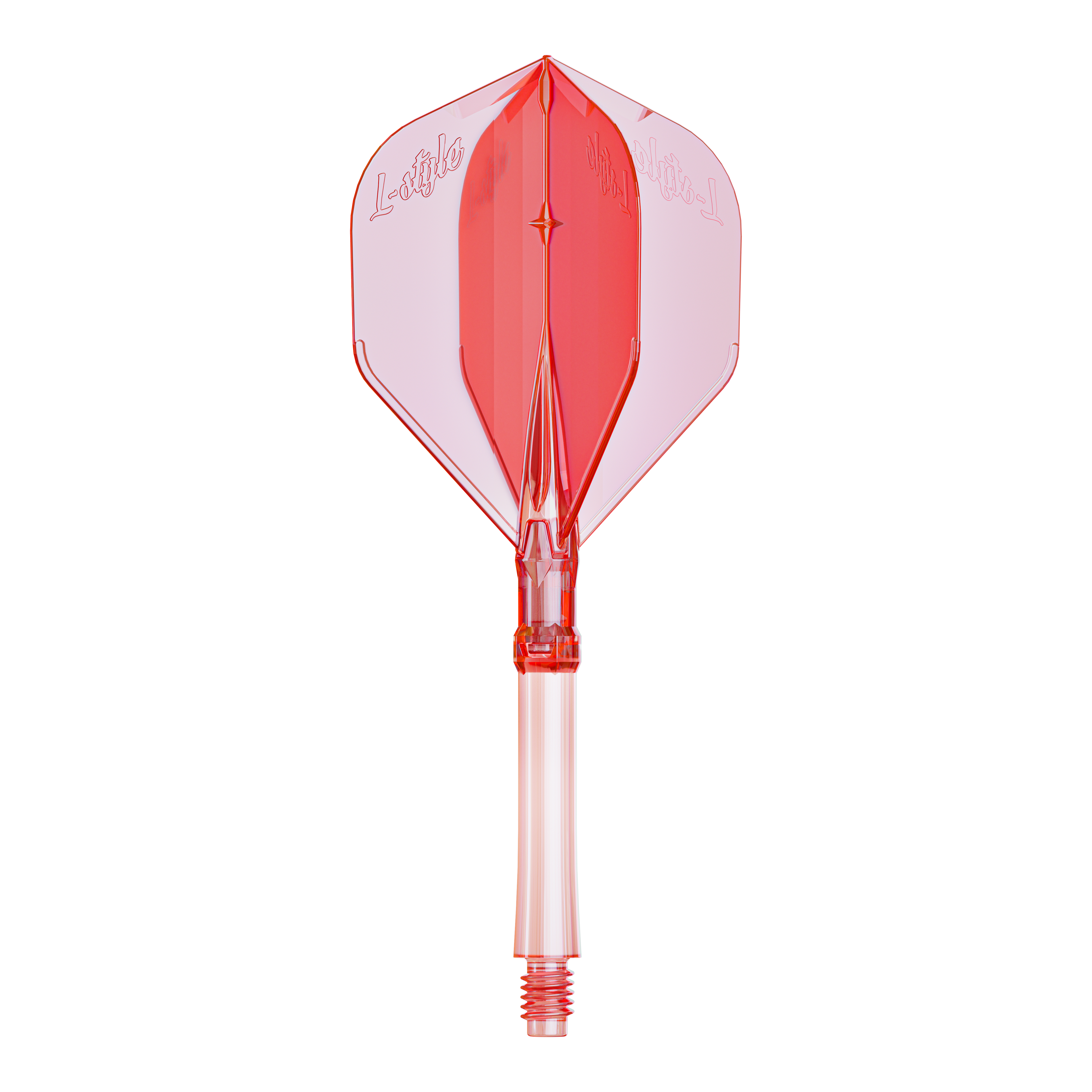 L-Style L-Sytem Flights - Clear Red-330 Große Dart-Flights in klarem Rot, vermutlich für den Systemtyp L. Diese Flights eignen sich zum Austausch oder Aufrüsten von Darts.
