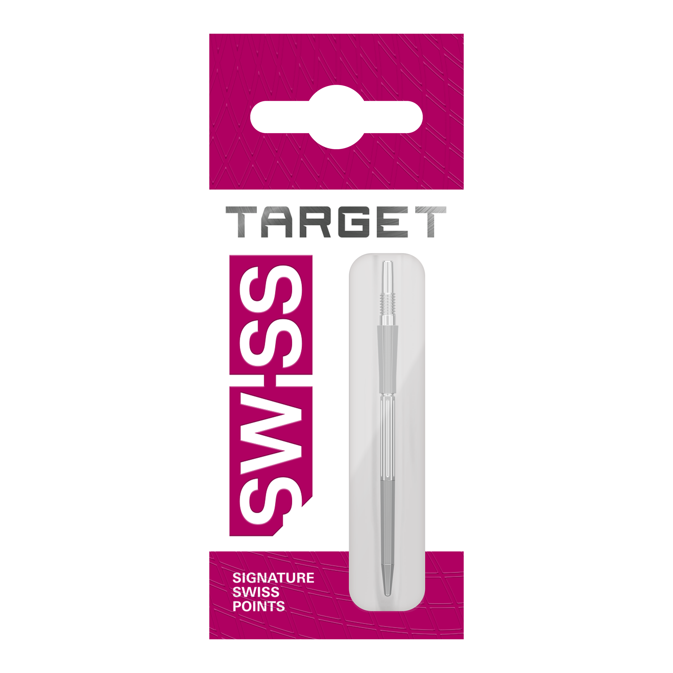 Abgebildet sind SwissPoint Dartspitzen in silberner Farbe mit einer Länge von 42 mm. Diese Dartspitzen sind robust und für den Turniereinsatz gefertigt.