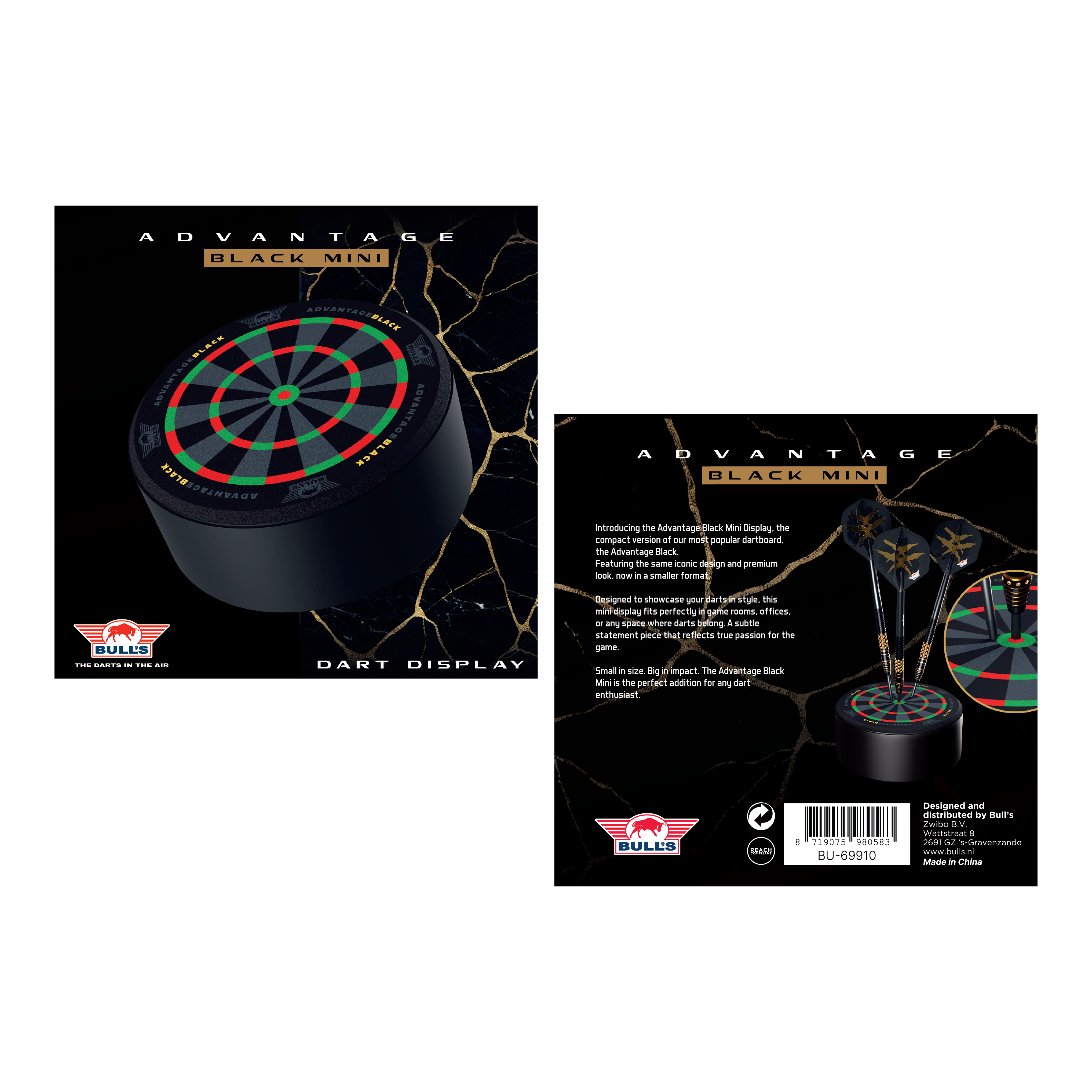 Bulls NL Advantage Black Mini Dart Display Darthalter Das Bild zeigt den Bulls NL Advantage Black Mini Dart Display Darthalter. Der Halter ist ideal zur Ausstellung von Mini-Darts.