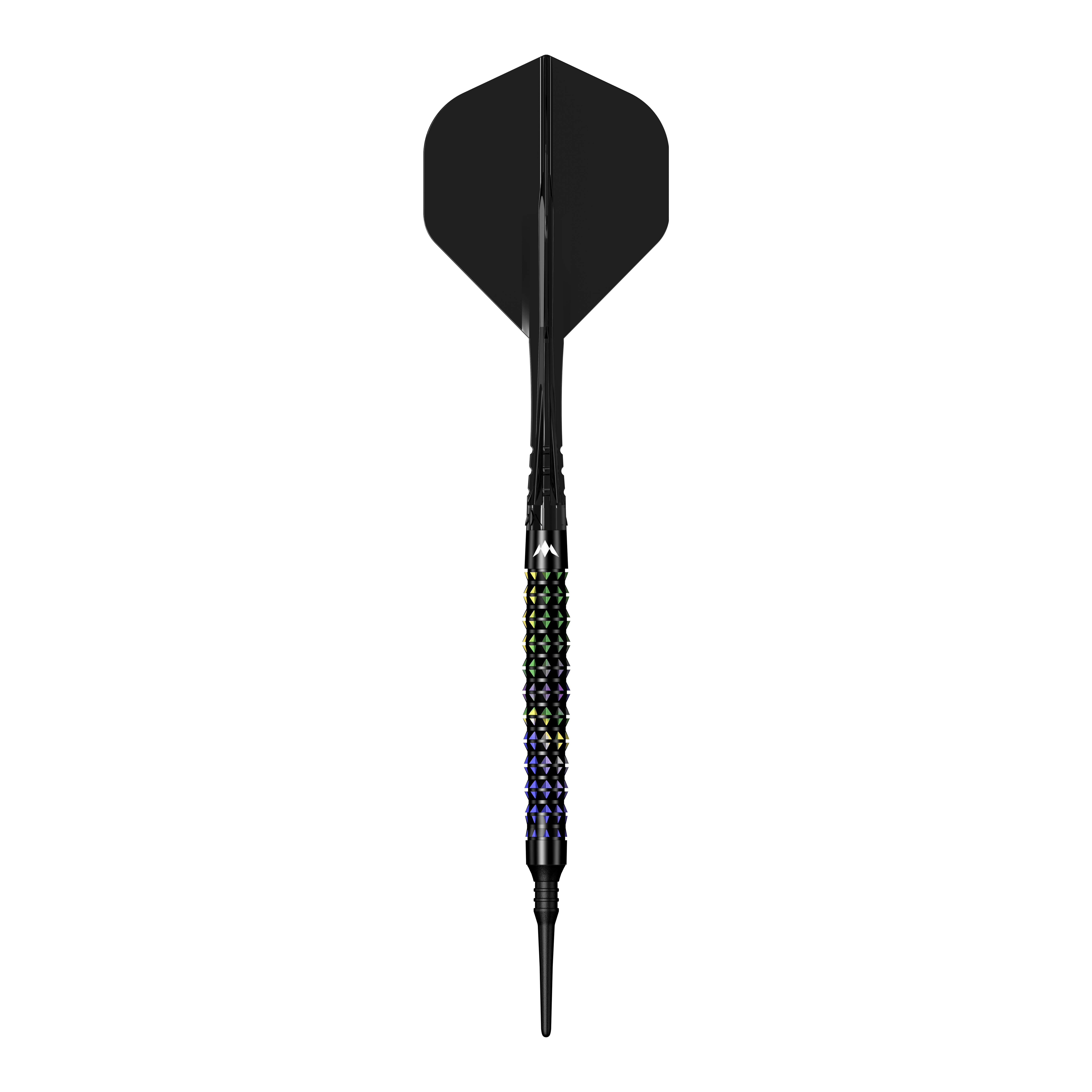 Mission Black Opal Softdarts - 20g liegt auf einem weißen Hintergrund. Diese Softdarts sind für präzises Dartspiel ausgelegt.