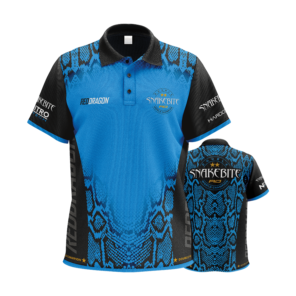 Red Dragon Peter Wright Snakebite Double World Champion Tour Dartshirt