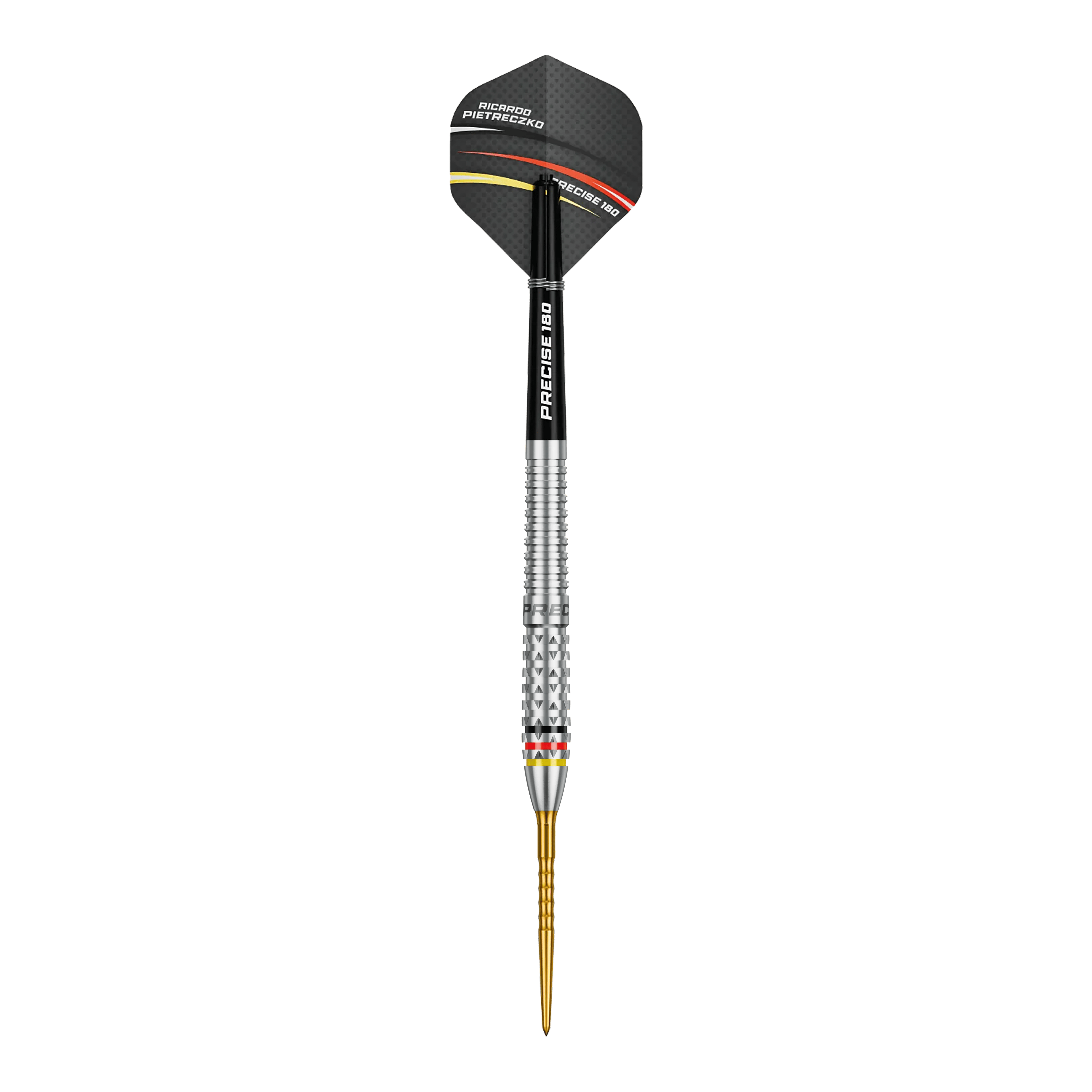Precise 180 Ricardo Pietreczko GEN1 Steeldarts Hier ist ein Precise 180 Ricardo Pietreczko GEN1 Steeldart abgebildet. Der Dartpfeil ist für das Steeldartspiel konzipiert.