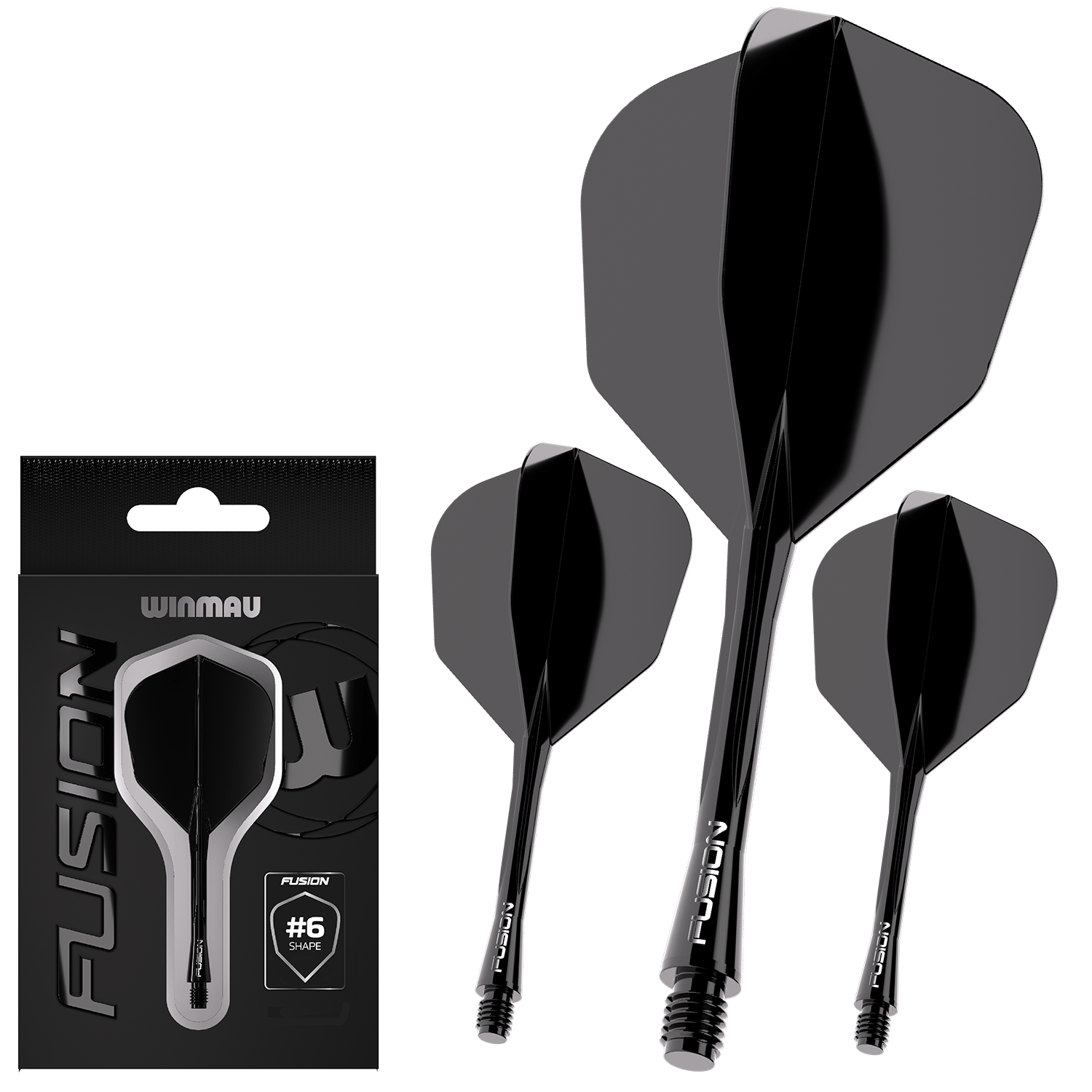 Winmau Fusion Flight-Shaft-System No6 schwarz