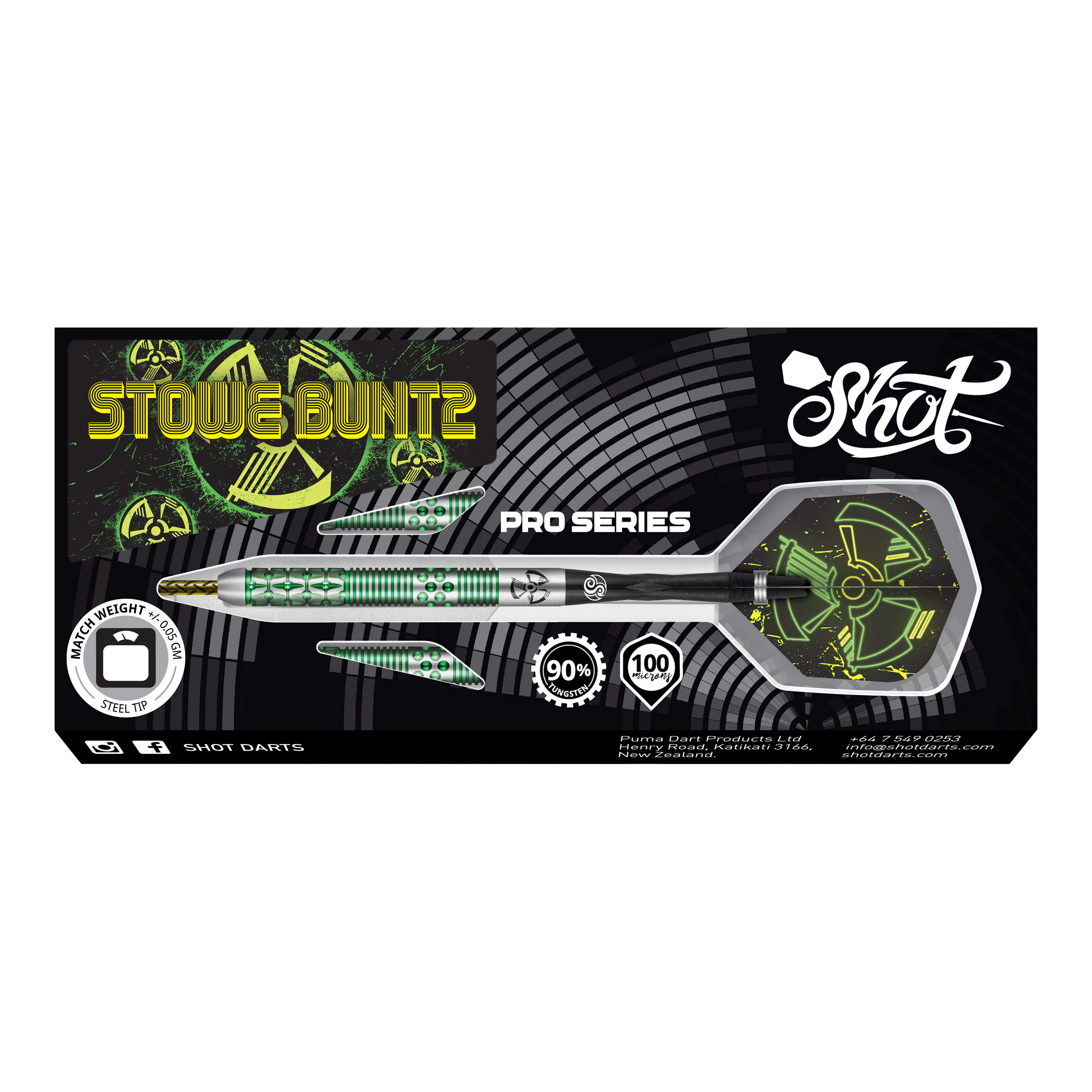 Shot Pro-Series Stowe Buntz 2 Steeldarts - 23g