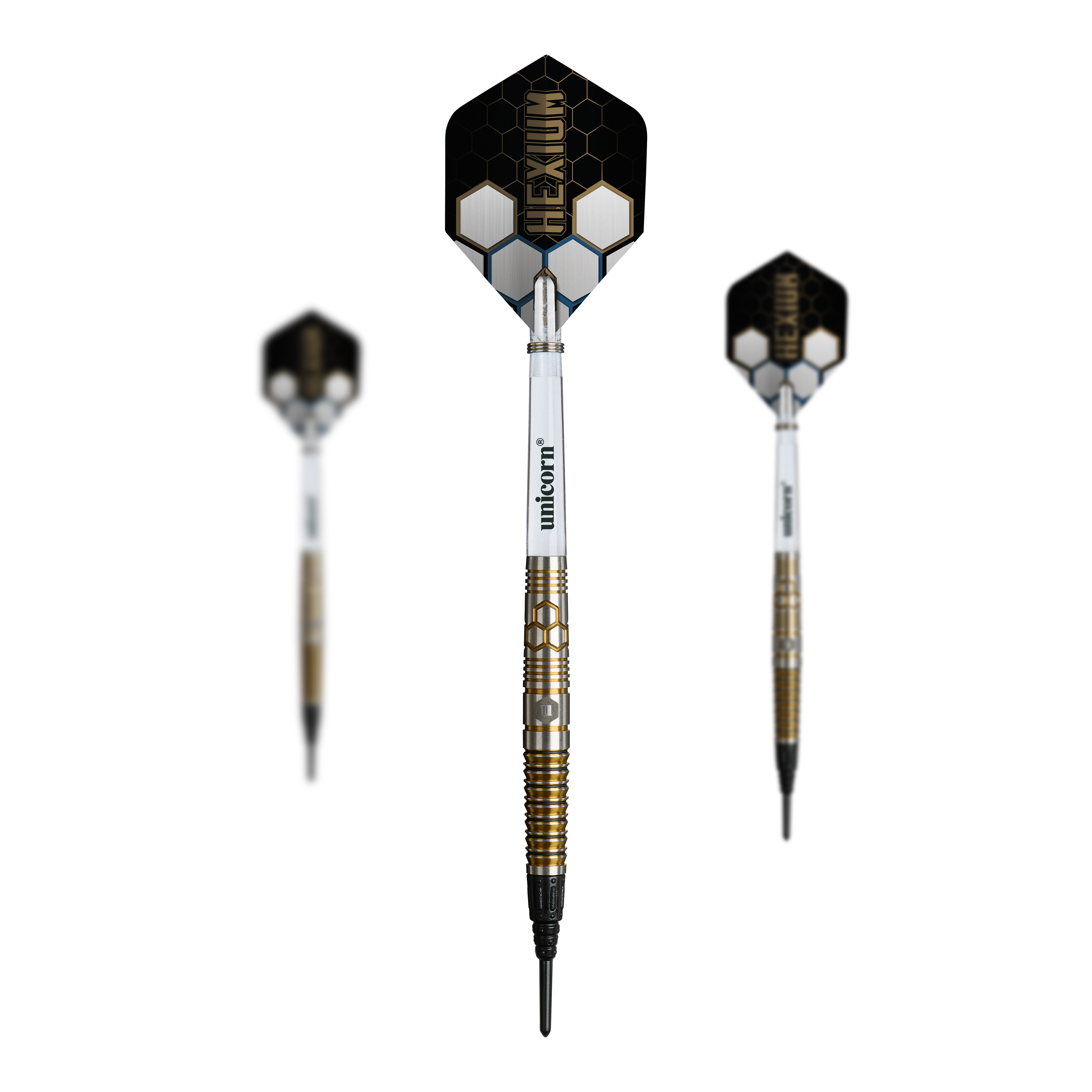 Unicorn Hexium Style 03 Gold & Black Softdarts - 23g Unicorn Hexium Style 03 Gold & Black Softdarts - 23g