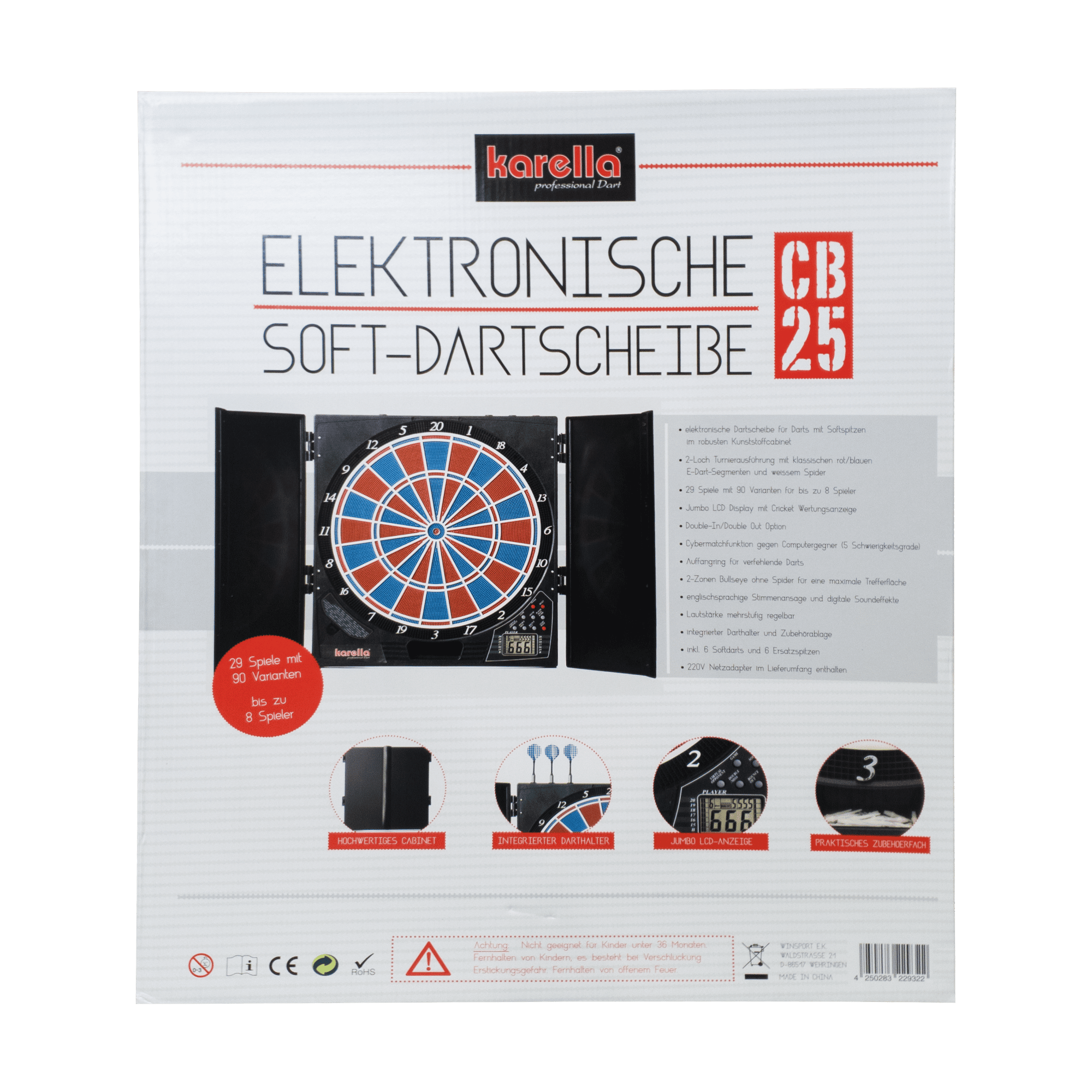 Elektronische Dartscheibe CB 25 Turnierausführung