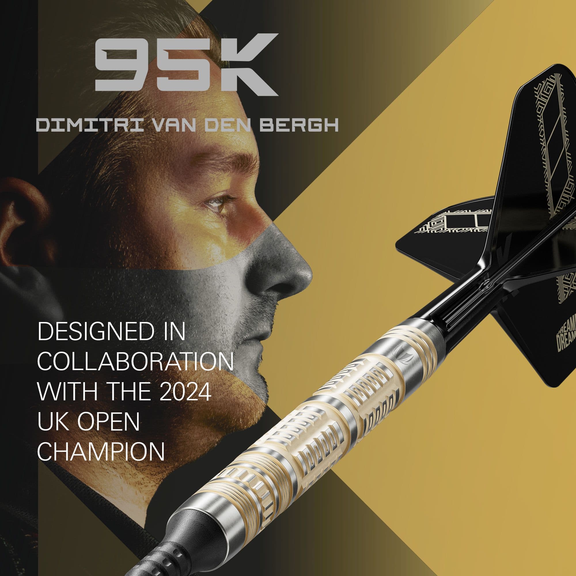 Target Dimitri Van Den Bergh 95K Softdarts - 19g Gezeigt werden die Target Dimitri Van Den Bergh 95K Softdarts - 19g. Die Darts zeichnen sich durch ihr elegantes Design aus.
