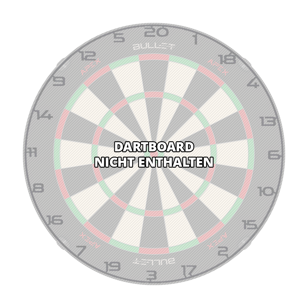 Hier ist ein weiteres Bild eines grauen Zahlenrings für ein Dartboard zu sehen. Der Dateiname lautet BT1000110_Bullet_Dartboard_Zahlenring_Grau_3.