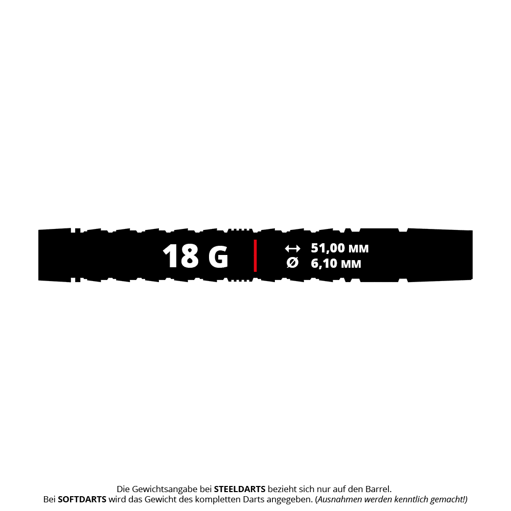 Harrows Luke Woodhouse Series 3 Softdarts - 18g abgebildet. Das Bild zeigt die Darts aus der Produktserie von Luke Woodhouse.