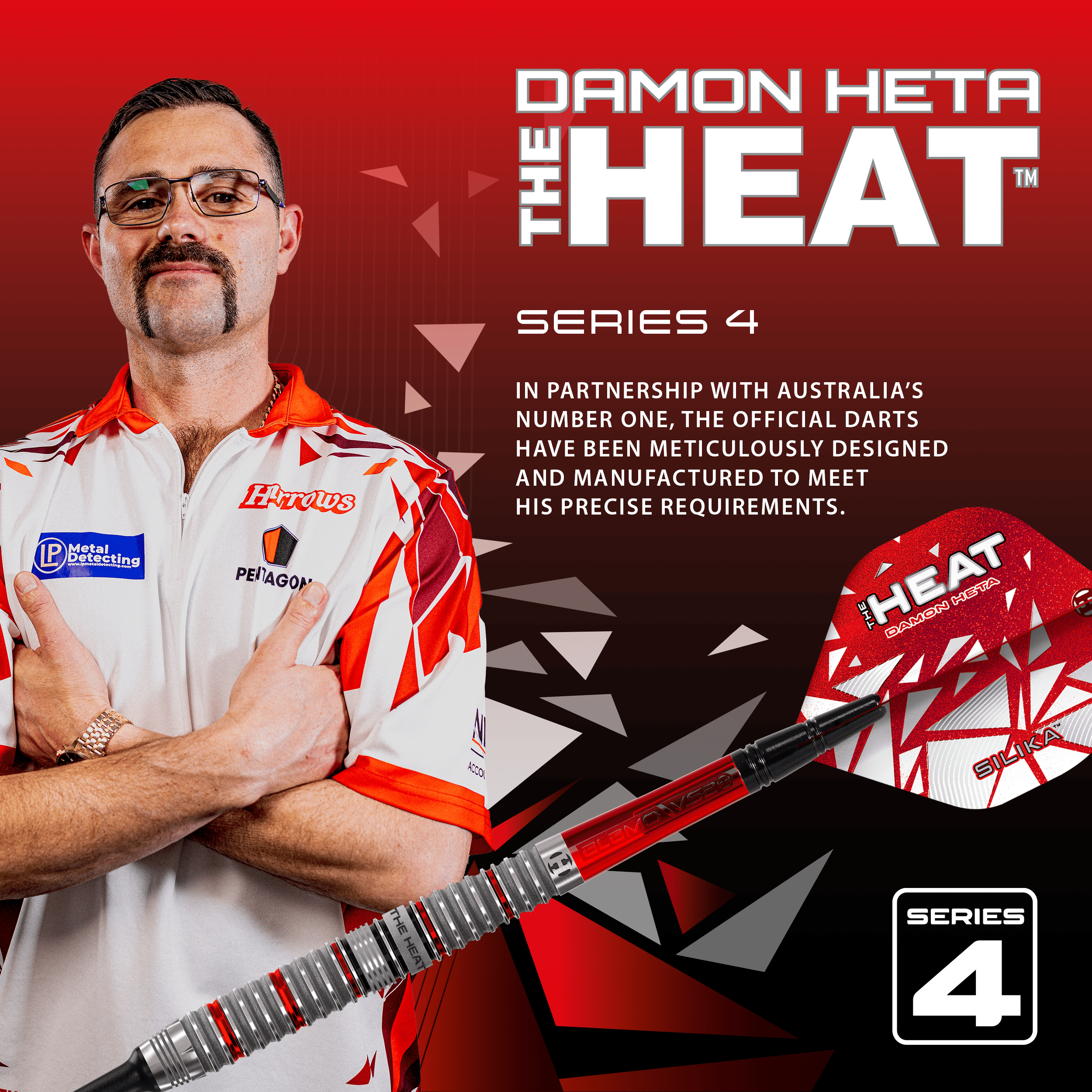 Harrows Damon Heta Series 4 Softdarts Abgebildet sind die Harrows Damon Heta Series 4 Softdarts. Die Darts bieten ein modernes Design und hohe Funktionalität.