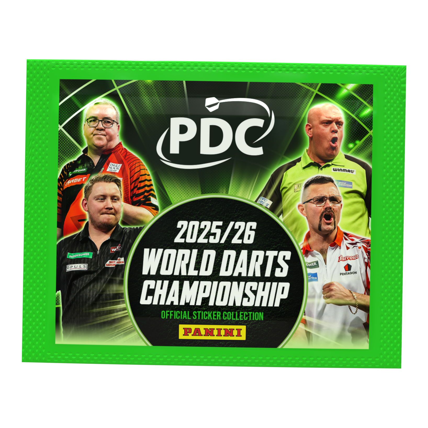 Panini PDC World Darts Championship 2025/26 - Sticker Pack Panini PDC World Darts Championship 2025/26 - Sticker Pack. Das Paket enthält Sticker zur Darts-Weltmeisterschaft 2025/26.
