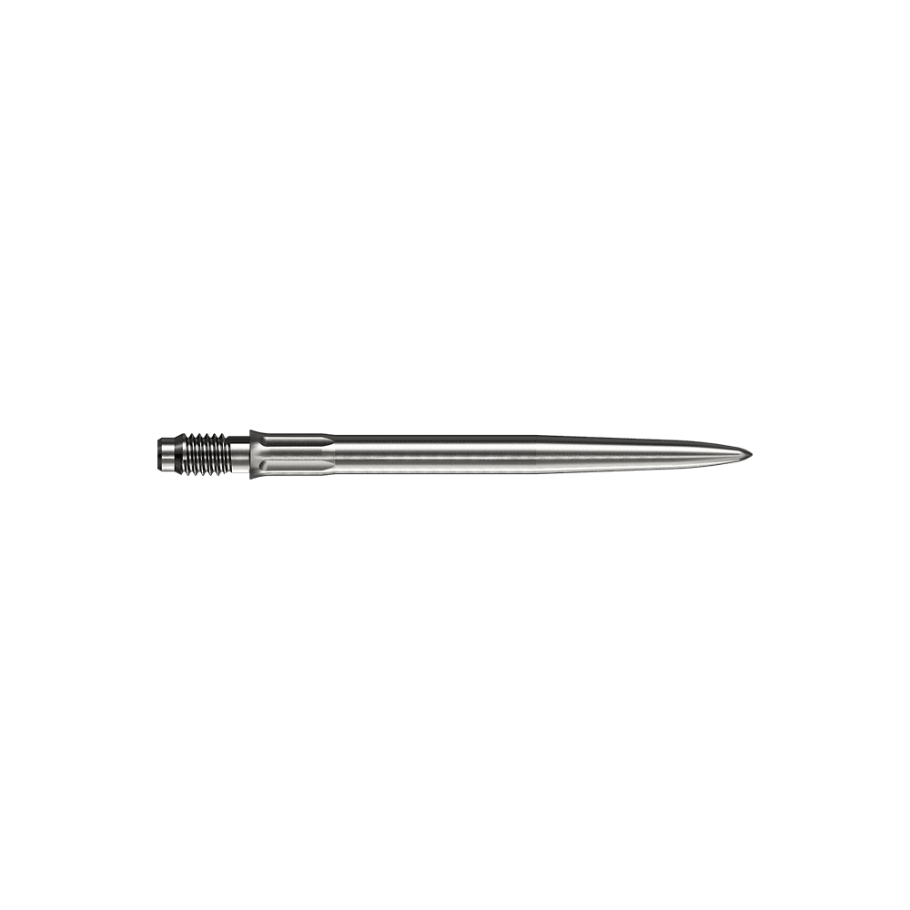 Mission R2.5 Rapid Point SM1 Dartspitzen - Silber Mehrere silberne Dartspitzen sind dargestellt. Es handelt sich um Mission R25 Rapid Point SM1 Dartspitzen mit 30mm Länge.