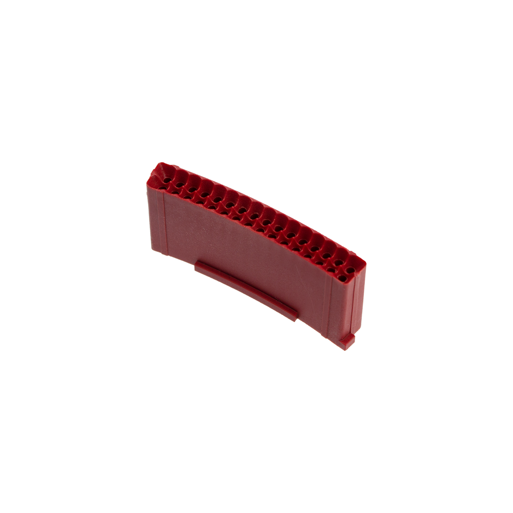 LW9_L-wen_Dart_Ersatzfeld_Double_Rot_1 Das Bild zeigt ein rotes Ersatzfeld für Löwen Dartautomaten. Es ist gebogen und besitzt kleine Löcher für die Dartspitzen.