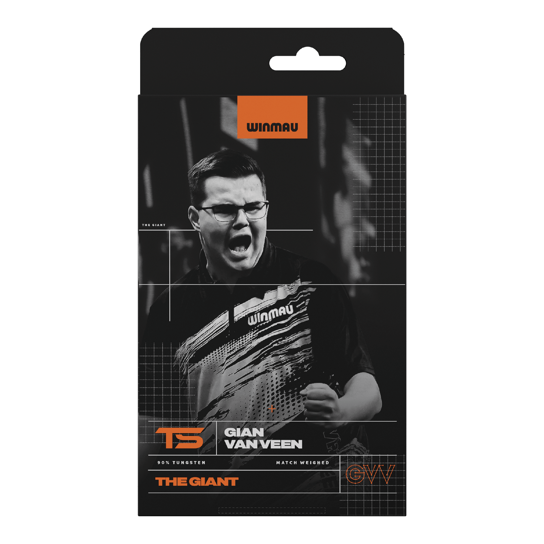 Winmau Gian Van Veen TS Softdarts - 18g Abgebildet sind Winmau Gian Van Veen TS Softdarts, 18g. Die Darts sind einzeln aufgereiht zu sehen.