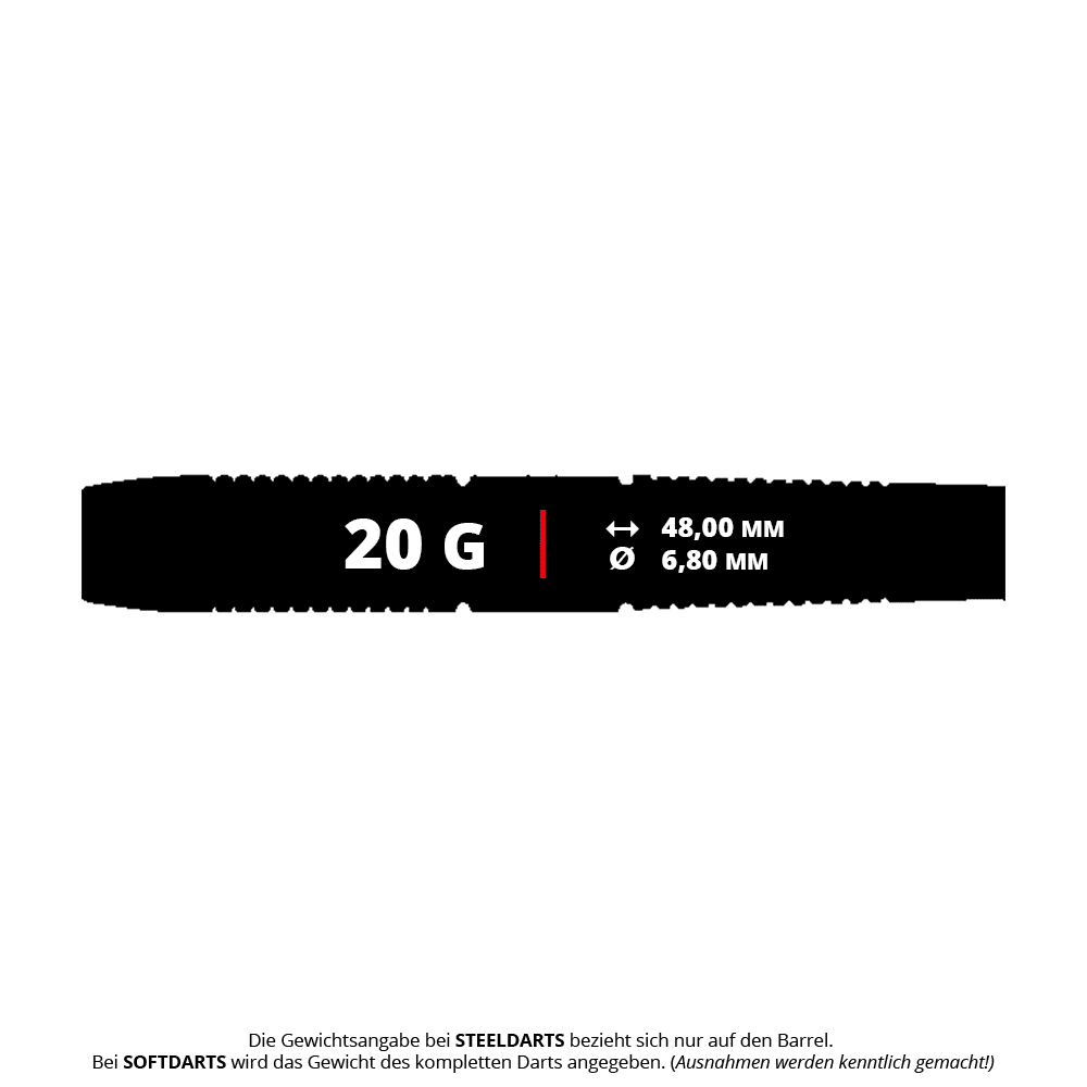 Das Bild zeigt GOAT Reload Softdarts mit einem Gewicht von 20g. Diese Softdarts sind für Präzision und Leistung bekannt.