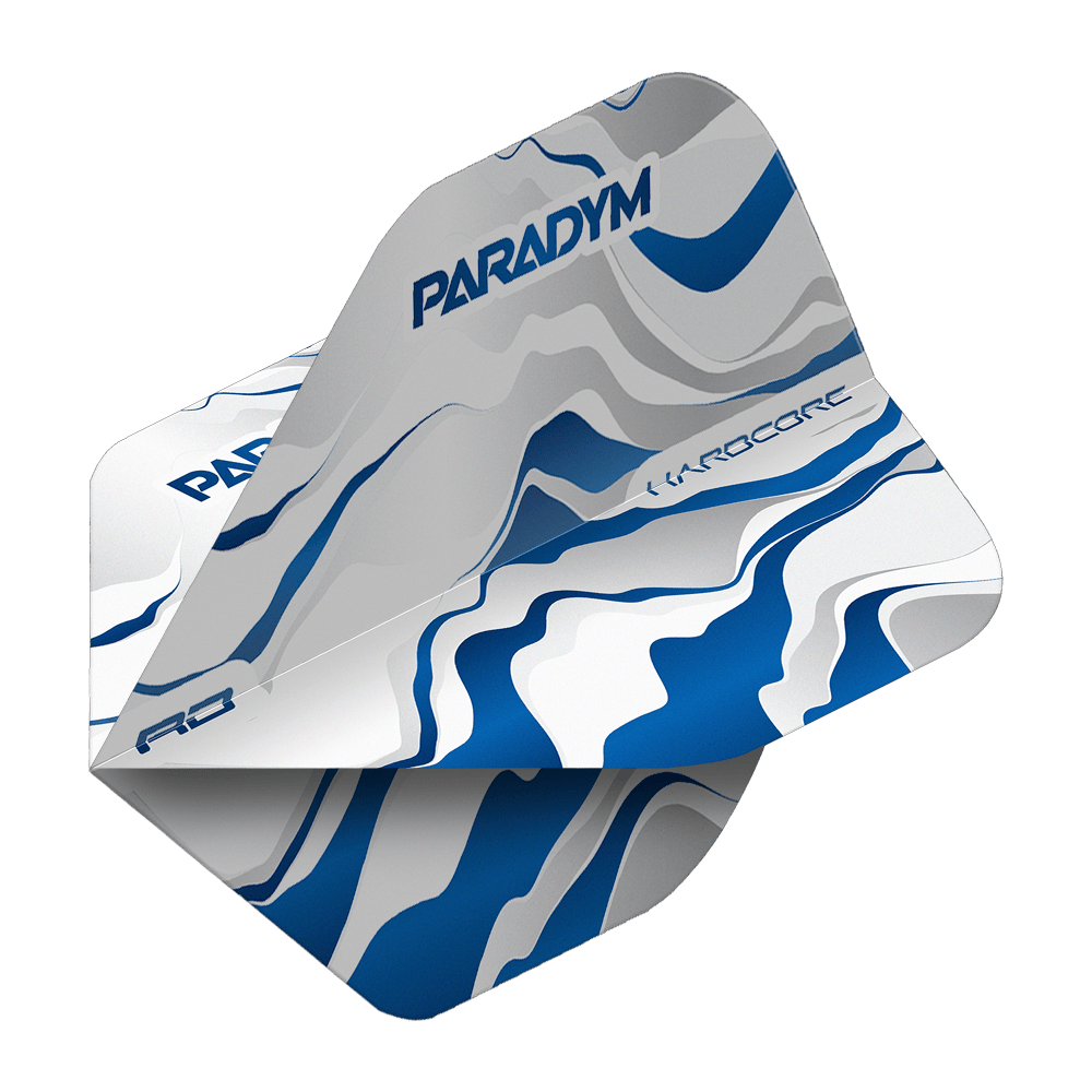Zu sehen ist ein einzelner Blue Premium No2 Standard Flight aus der Serie Red Dragon Hardcore Paradym. Der Flight ist in einem attraktiven Blauton gehalten und für Dartpfeile geeignet.