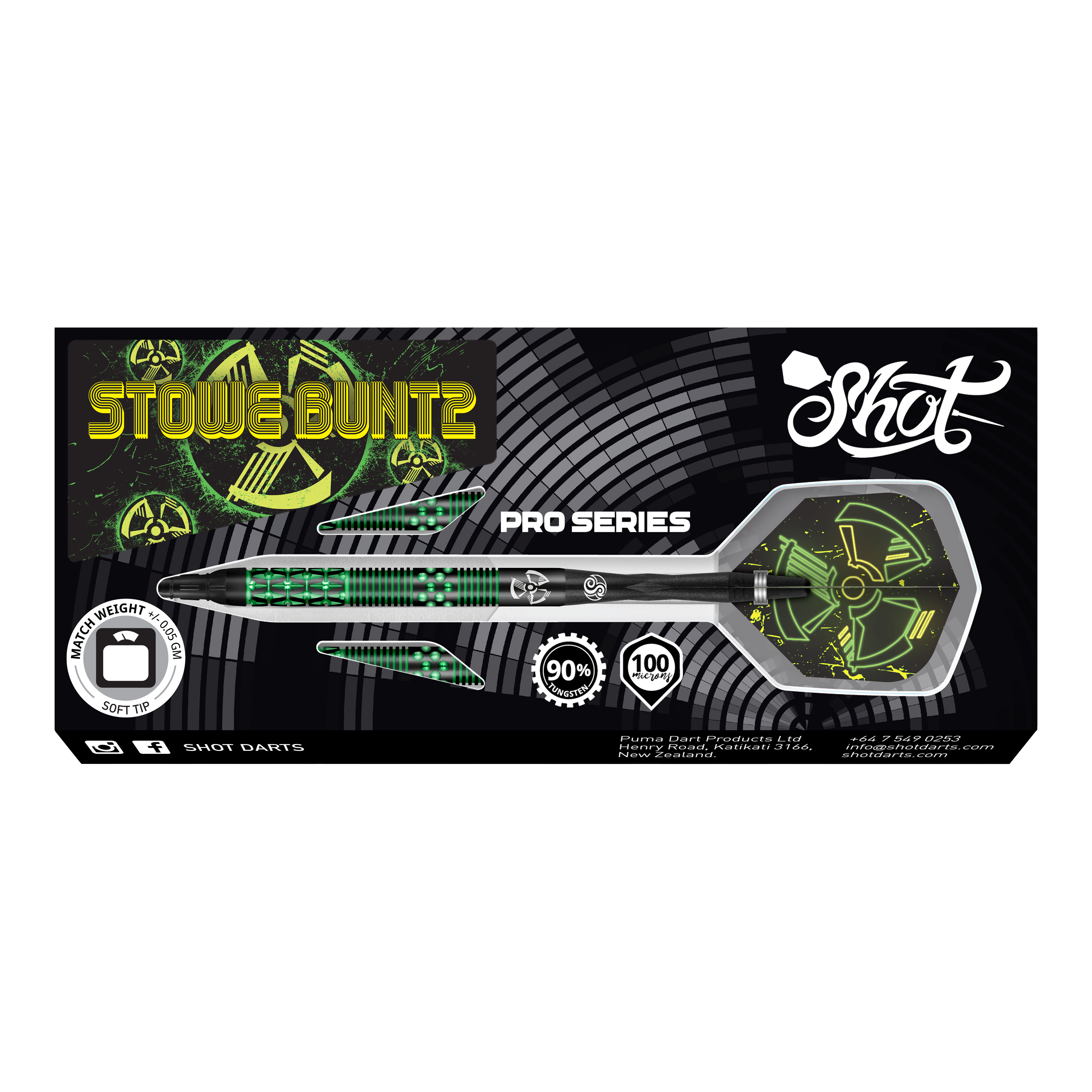 Shot Stowe Buntz V2 Black Softdarts - 21g