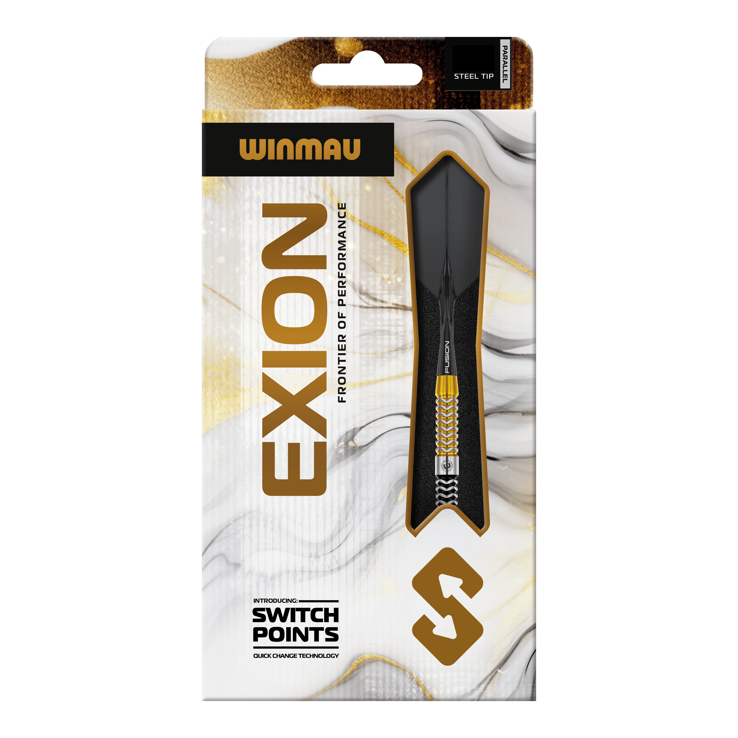 Winmau Exion Parallel Switch Point Steeldarts Das Bild zeigt die Winmau Exion Parallel Switch Point Steeldarts nochmals mit unterschiedlichen Details. Diese Darts überzeugen durch ihre hohe Qualität.
