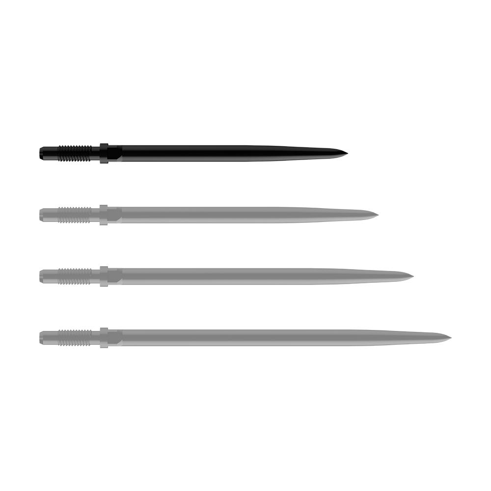 Bulls NL Convertible Point Dartspitzen - Smooth - Schwarz Gezeigt sind BullsNL Convertible Points Smooth in Schwarz mit einer Länge von 32 mm. Die Produktspitzen sind einzeln zu sehen.