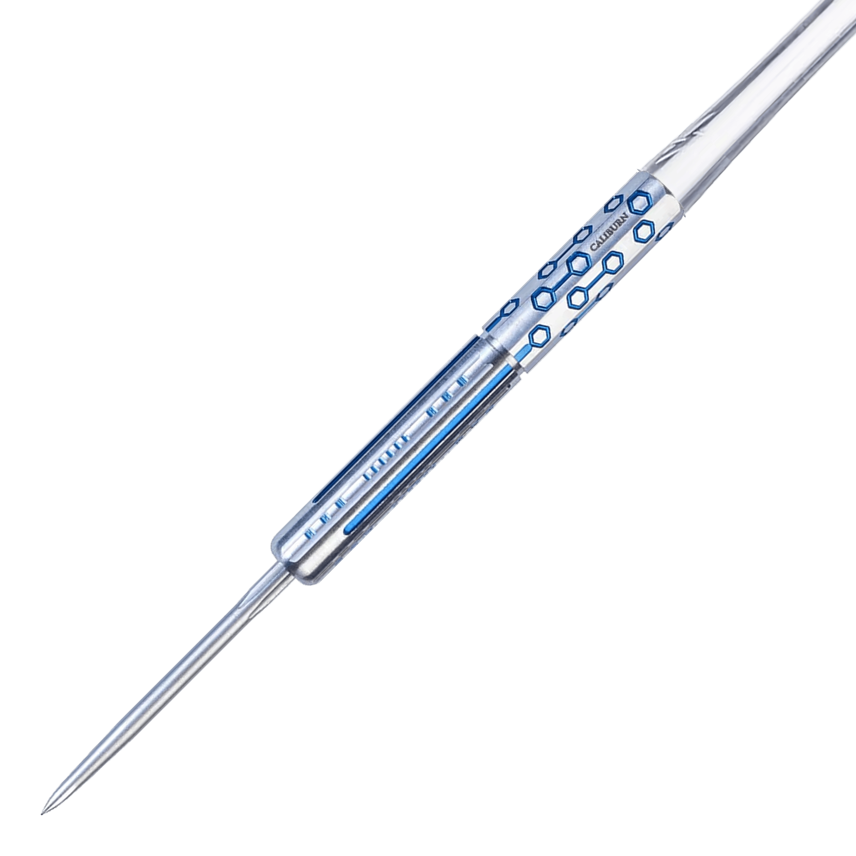 Das Bild zeigt die Caliburn Starships Series Demeter Steeldarts mit einem Gewicht von 23g. Die Steeldarts sind detailliert dargestellt.