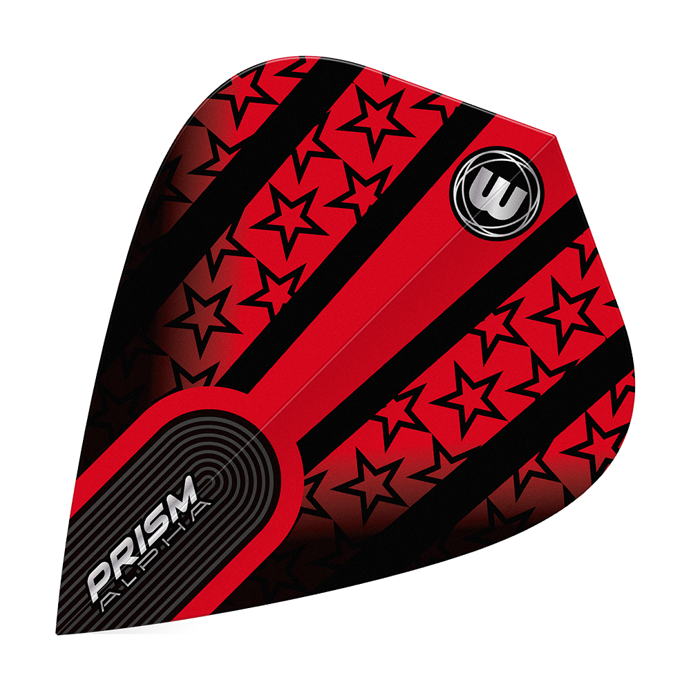 Winmau Alpha Red Black Stars Kite Flights