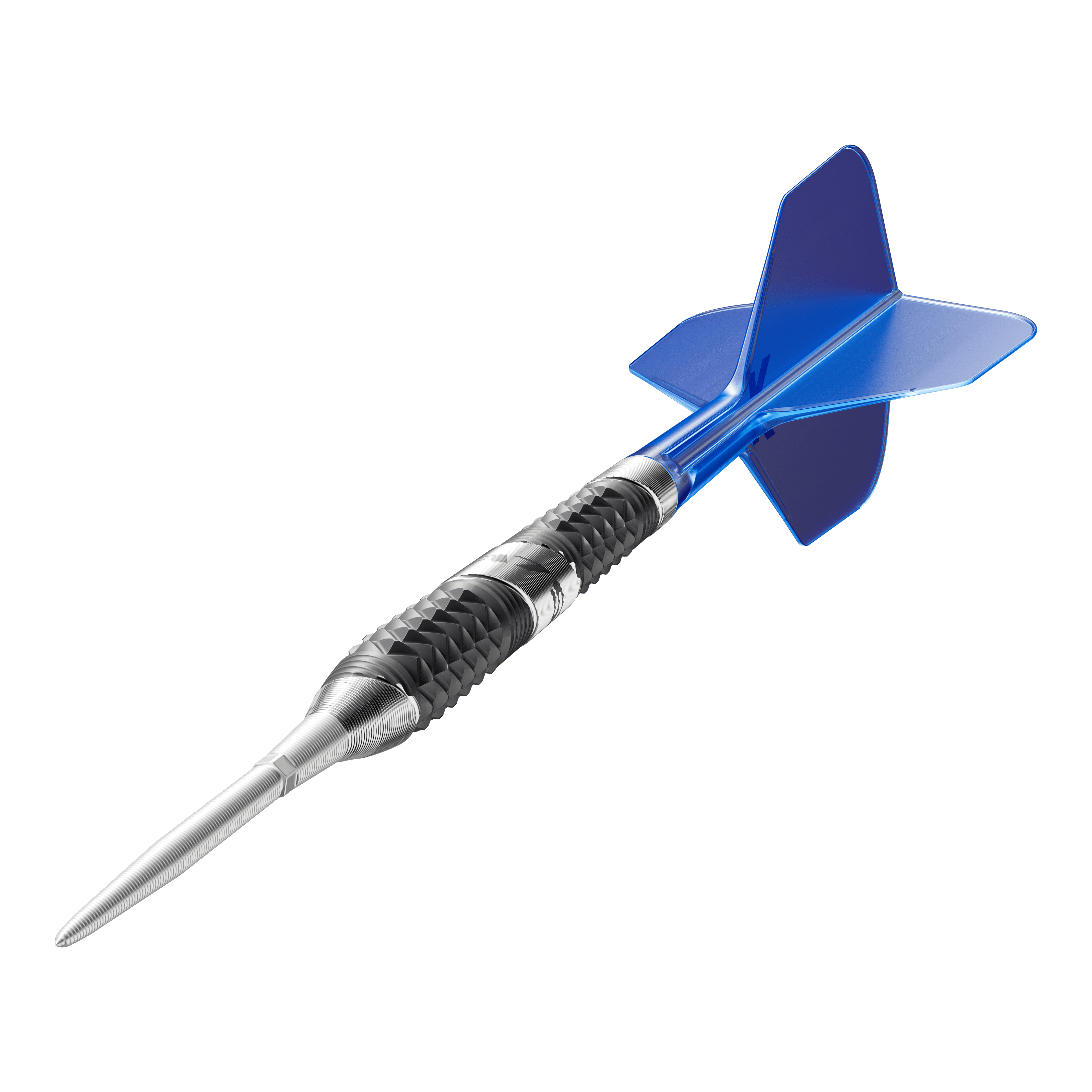 Der Target 975 Ultra Marine 02 Swiss Point Steeldart ist ein hochwertiger Dartpfeil mit einer markanten, strukturierten Metallspitze. Das Flight ist in einem auffälligen Blau gehalten und sorgt für eine präzise Flugbahn.