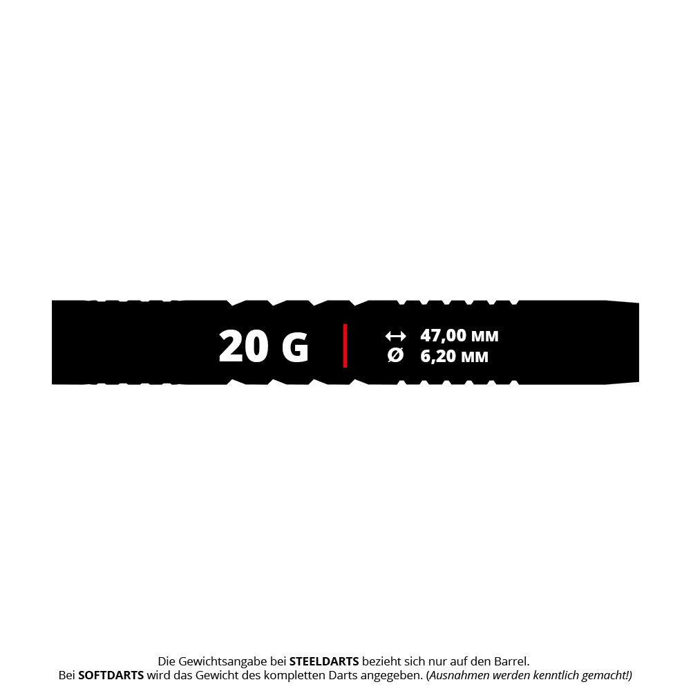Bulls NL Stefan Bellmont 90 Softdarts - 20g Das Bild zeigt Bulls NL Stefan Bellmont 90 Softdarts mit 20 Gramm. Diese Softdarts sind optimal für elektronische Dartscheiben geeignet.