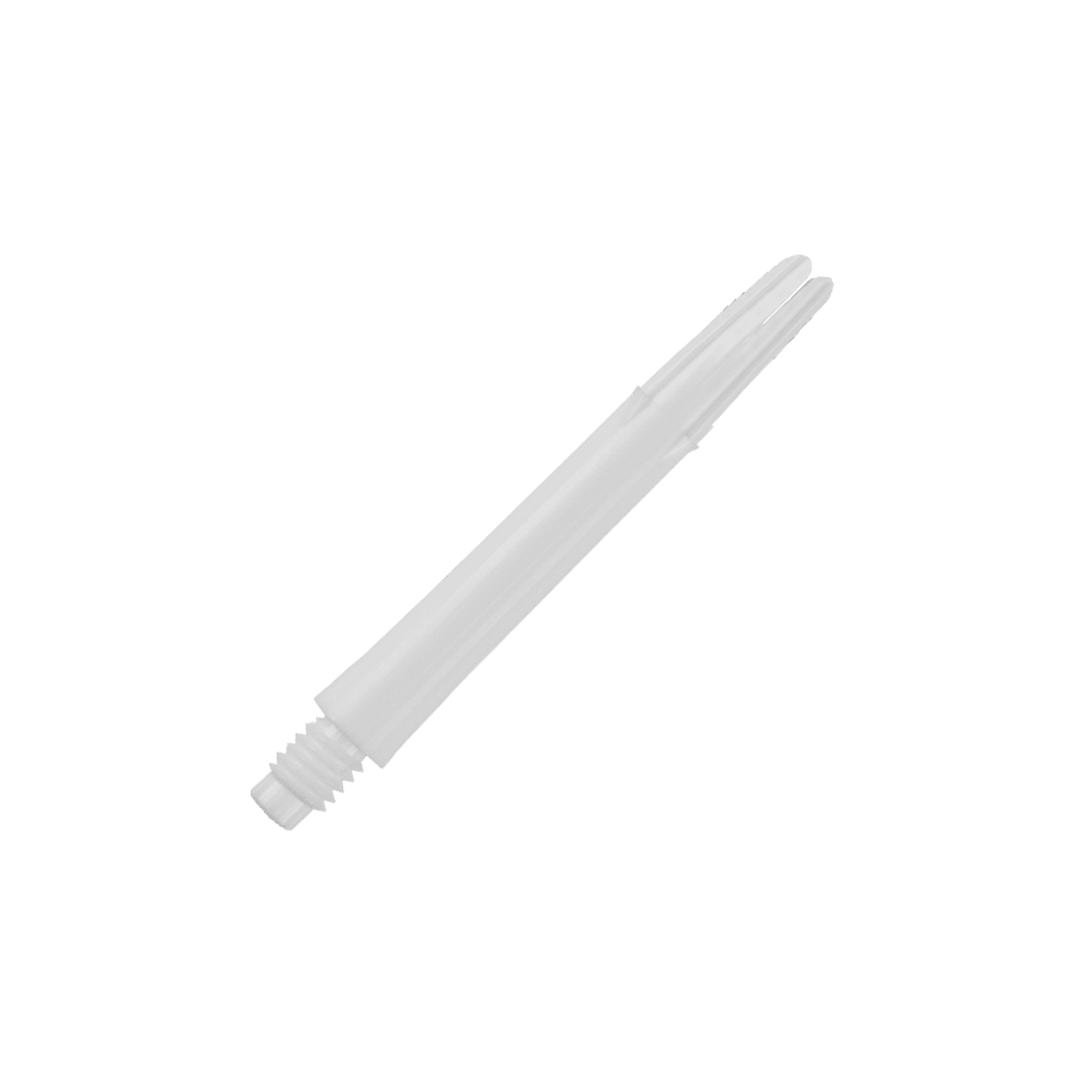 L-Style L-Shafts Locked Straight - White 260 Dies ist ein weißer, gerader Dart-Schaft ohne Kappen. Er hat eine Länge von 39 mm und besitzt ein Schraubgewinde am unteren Ende.