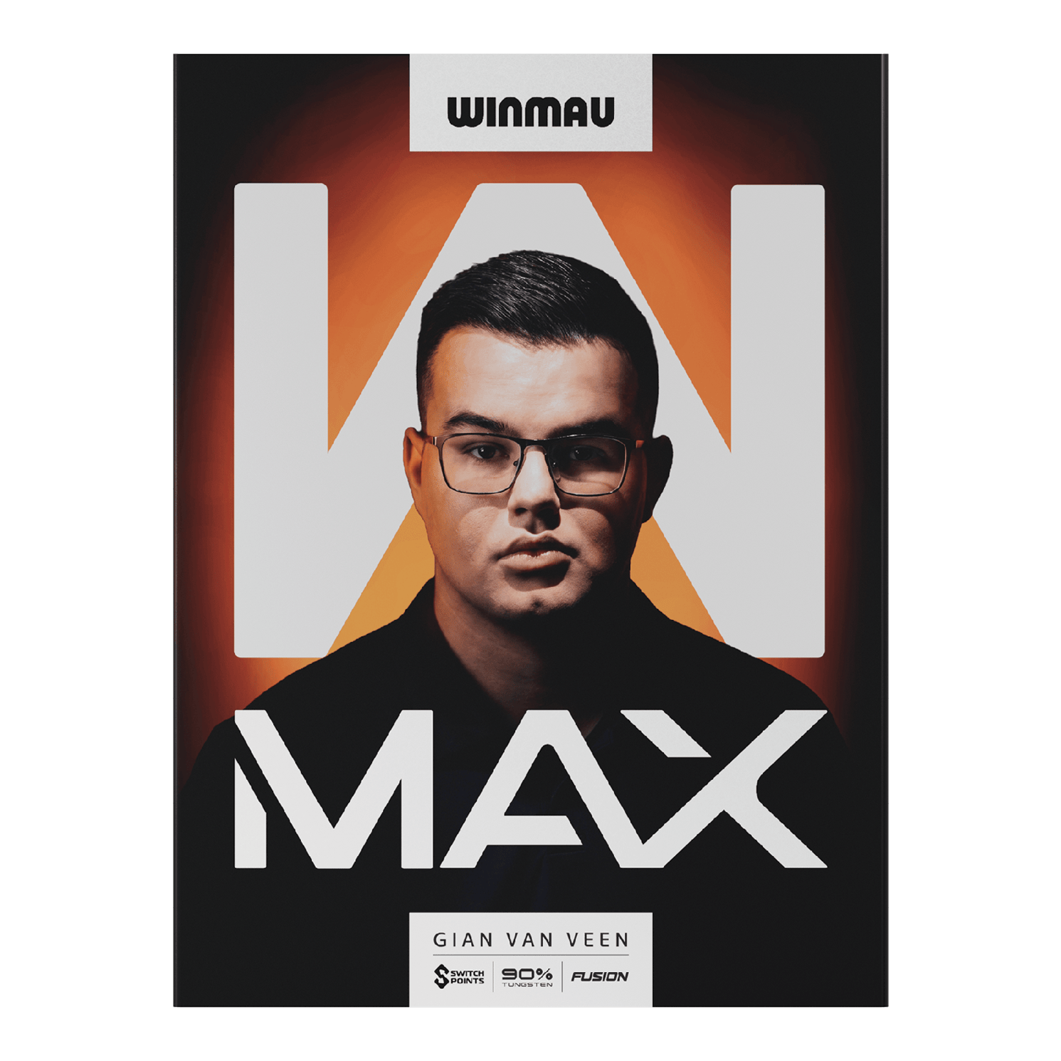 Winmau Gian Van Veen W-MAX Switch Point Steeldarts Auf dem Bild sind Winmau Gian Van Veen W-MAX Switch Point Steeldarts zu sehen. Die Drei Darts liegen nebeneinander.