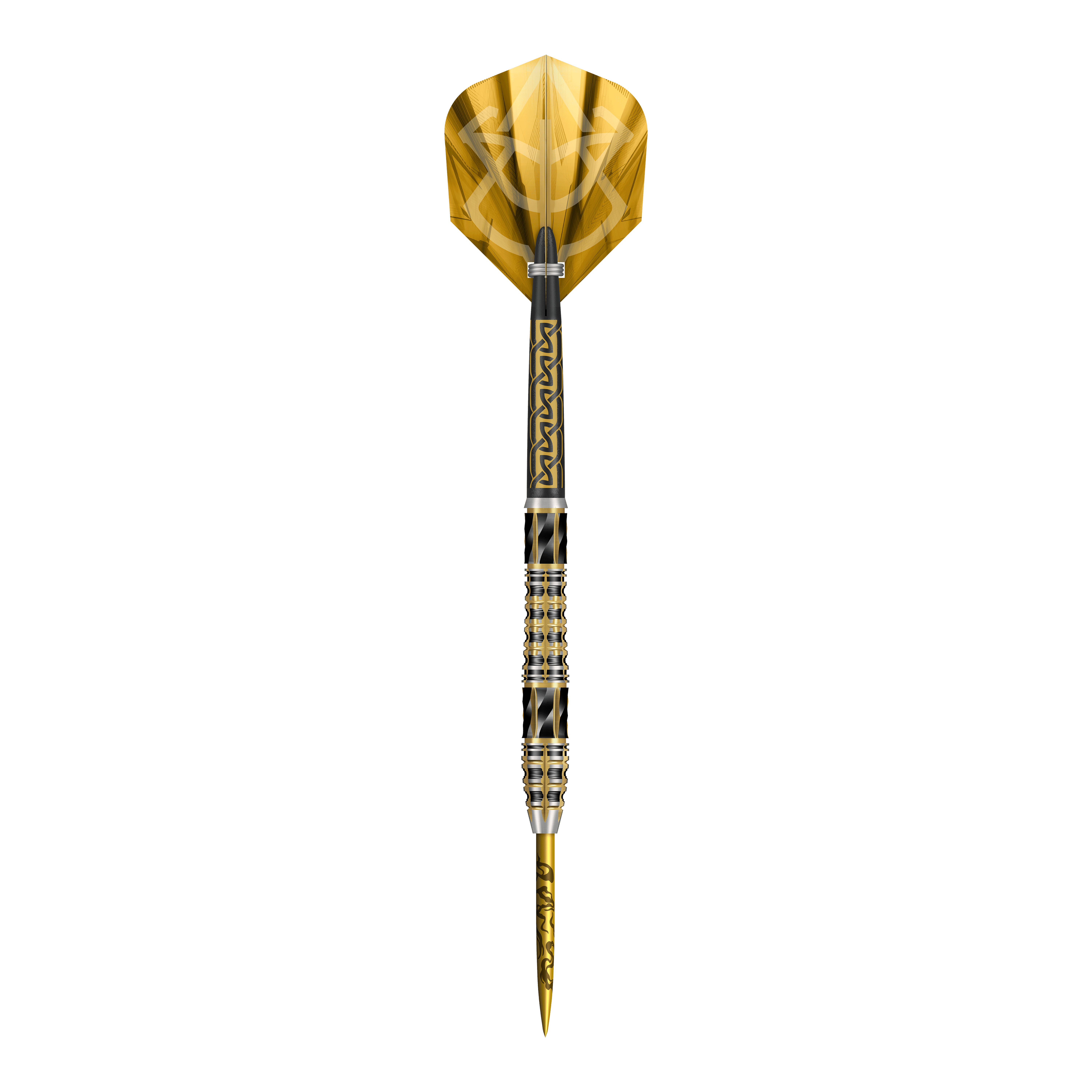 Das Foto zeigt die Shot Alchemy Auro Steeldarts. Die Steeldarts präsentieren sich in einer klaren und hochwertigen Nahaufnahme.