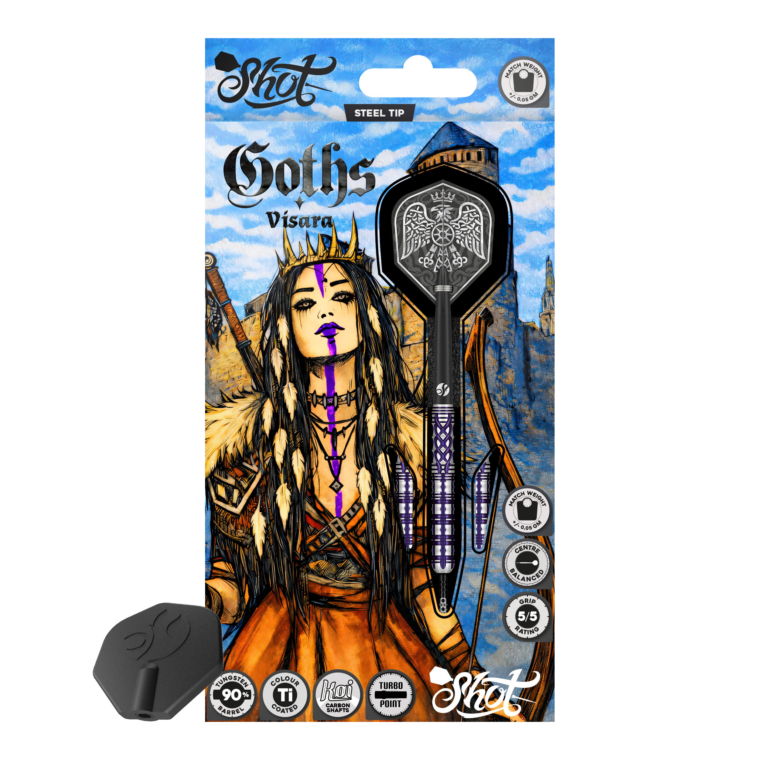 Shot Goths Visara Turbo Point Steeldarts - 23g