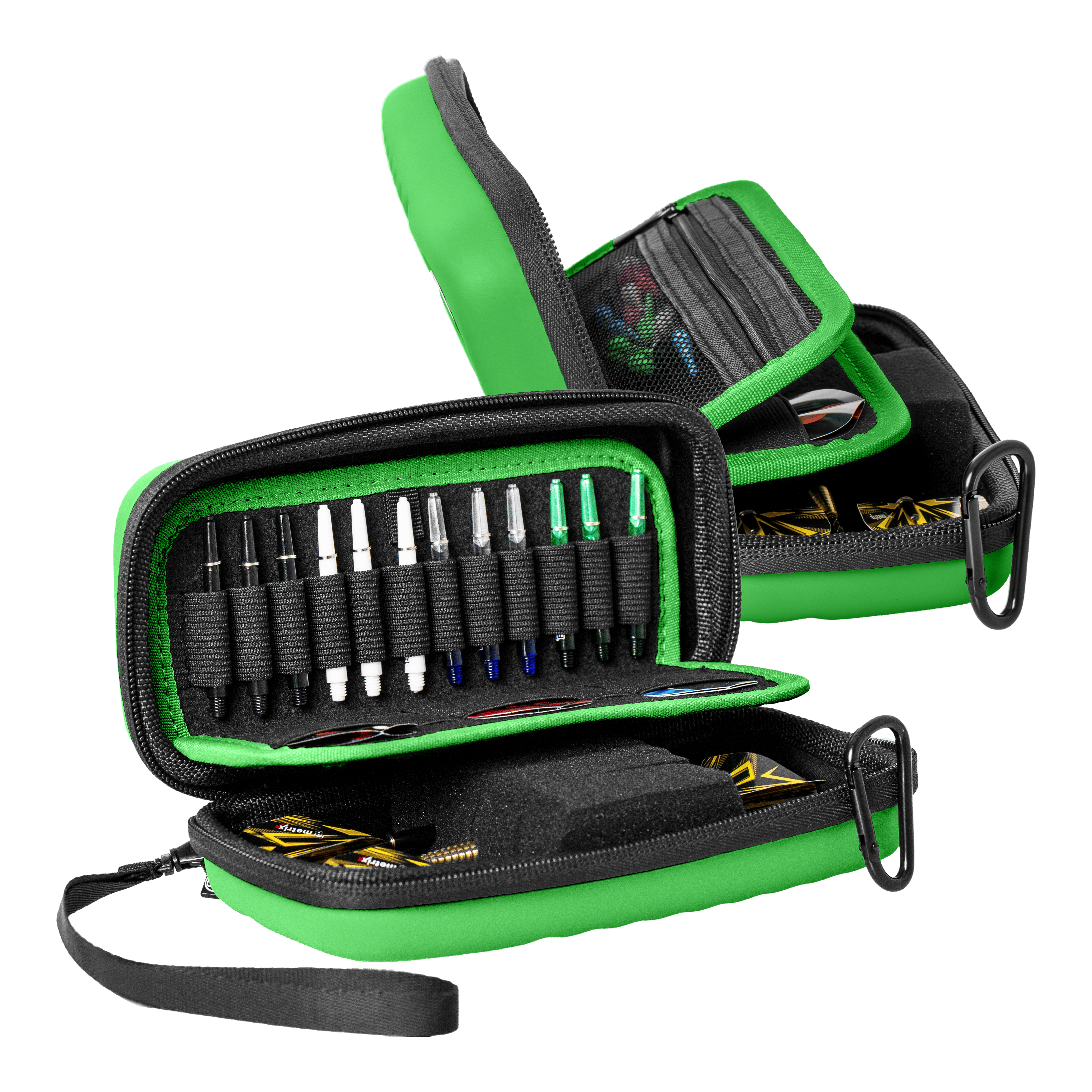 Bulls Orbis S Dartcase - Grün Das Bild zeigt das Bulls Orbis S Dartcase in der Farbe Grün. Die Tasche bietet ein sicheres Fach für Darts und Zubehör.