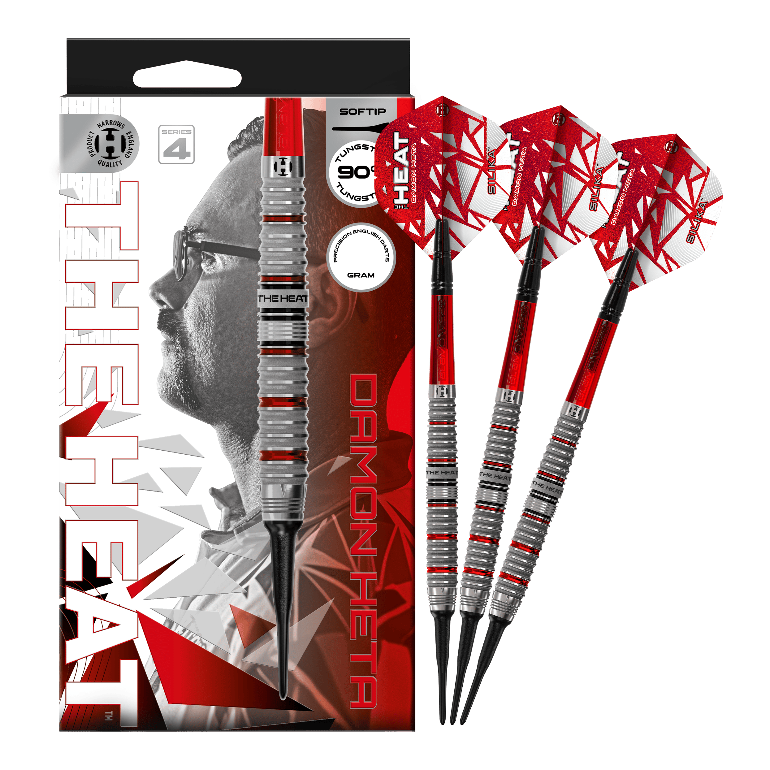 Harrows Damon Heta Series 4 Softdarts Hier ist das Produkt Harrows Damon Heta Series 4 Softdarts zu sehen. Die Darts zeichnen sich durch ihre hochwertige Verarbeitung aus.