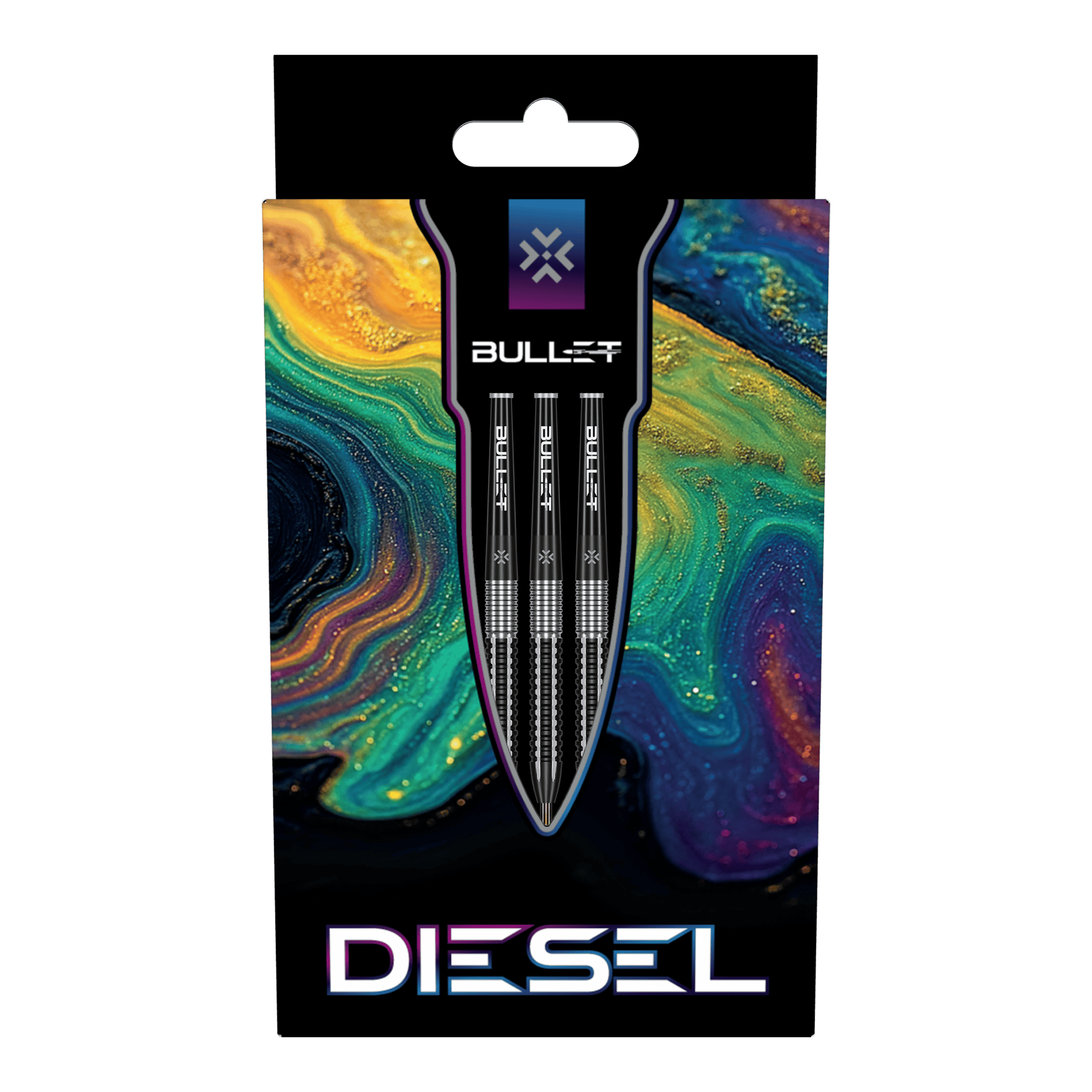 Bullet Diesel Steeldarts Zu sehen sind die Bullet Diesel Steeldarts. Das Bild zeigt das Aussehen und Design dieses Dartprodukts.