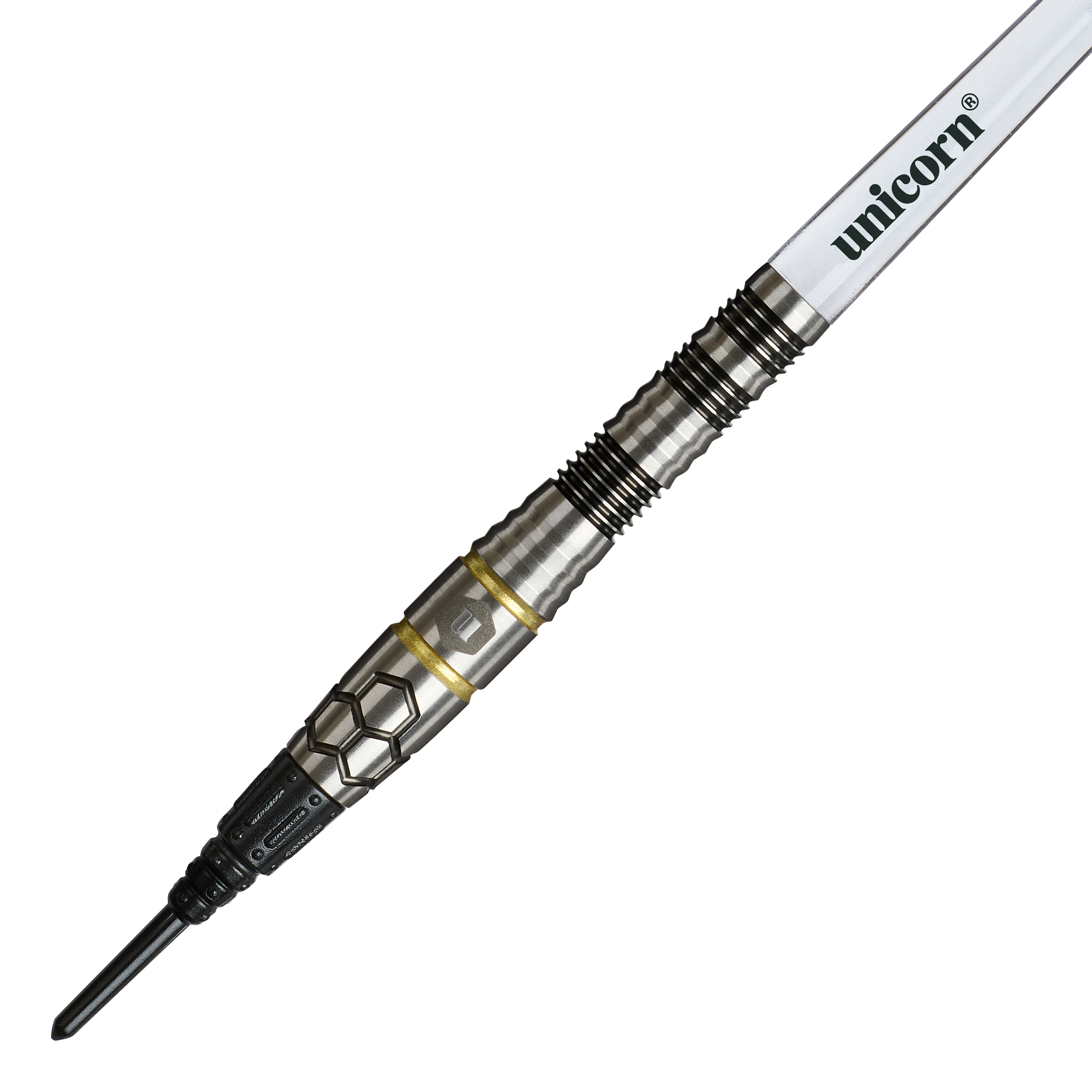 Unicorn Hexium Style 01 Black & Gold Softdarts - 22g Unicorn Hexium Style 01 Black & Gold Softdarts - 22g ist ein eleganter Softdart in Schwarz und Gold. Das Produkt eignet sich ideal für Präzisionswürfe beim Dartspiel.