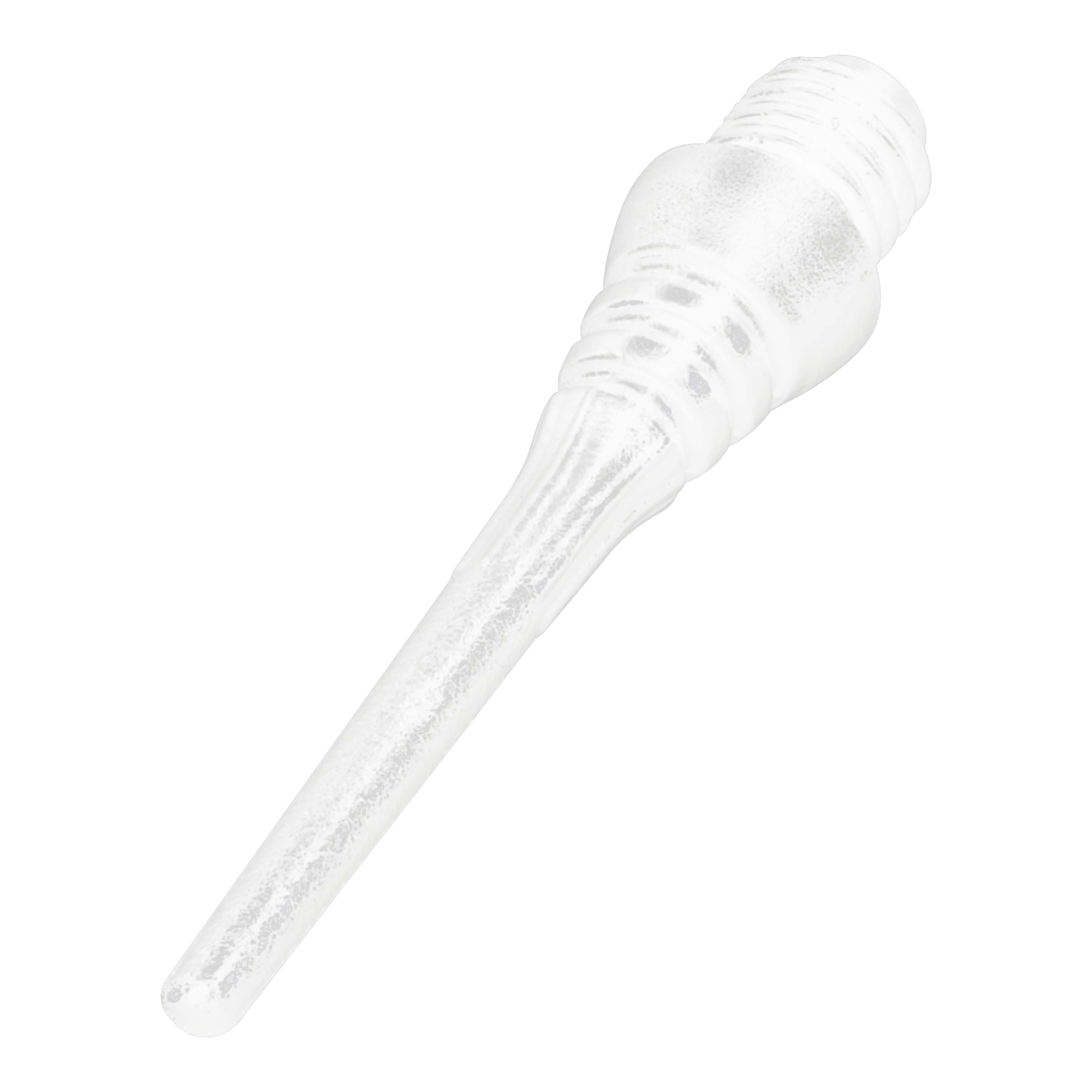 Winmau Triton Softtip Points Softdartspitzen (50-er Pack) Auf dem Bild ist eine weiße Softdartspitze abgebildet. Sie hat ein Gewinde am oberen Ende und eine glatte, spitz zulaufende Form.