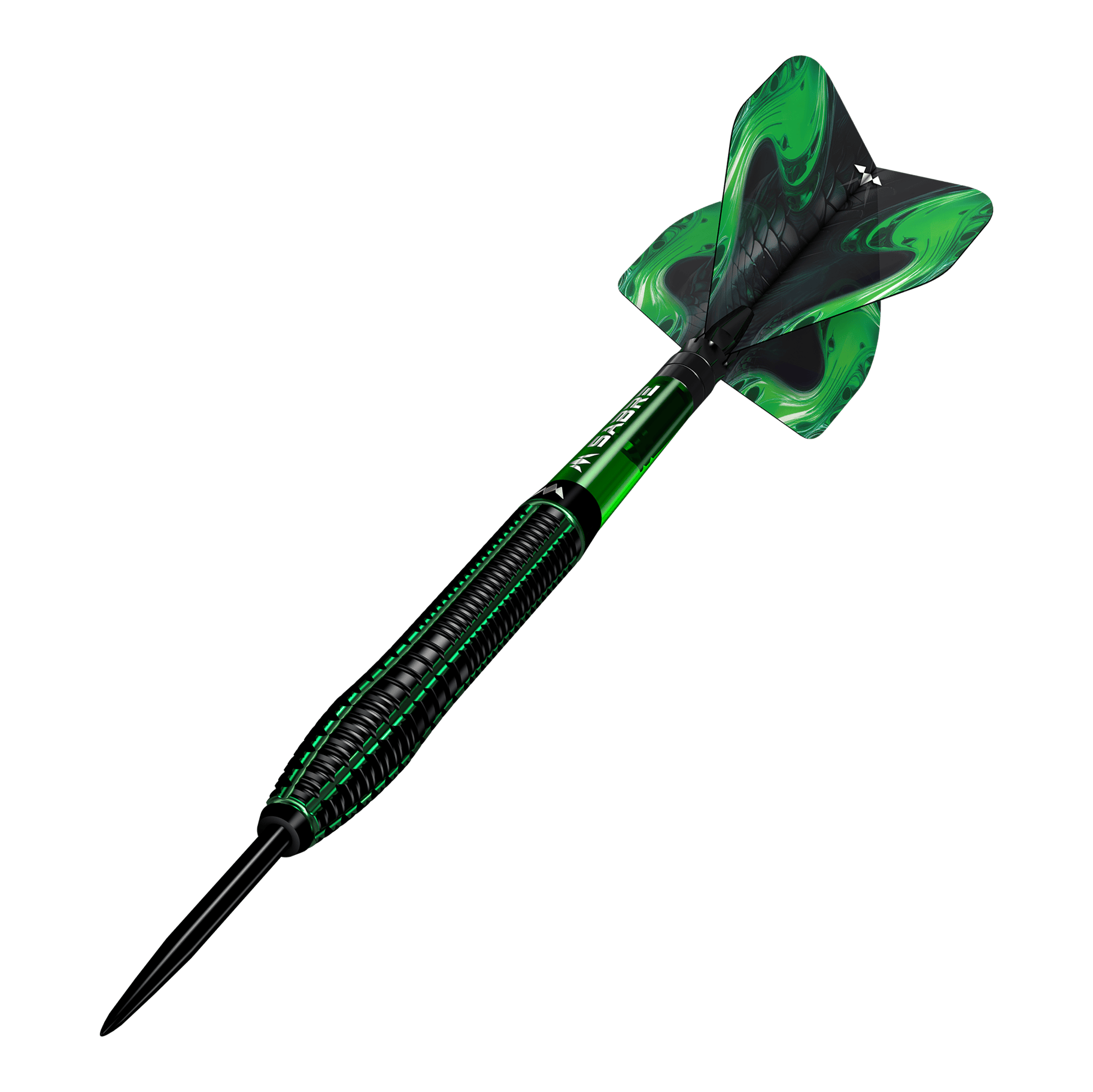 Mission Venom Steeldarts Mission Venom Steeldarts sind als Set dargestellt. Die Barrels zeigen eine verspielte Struktur.