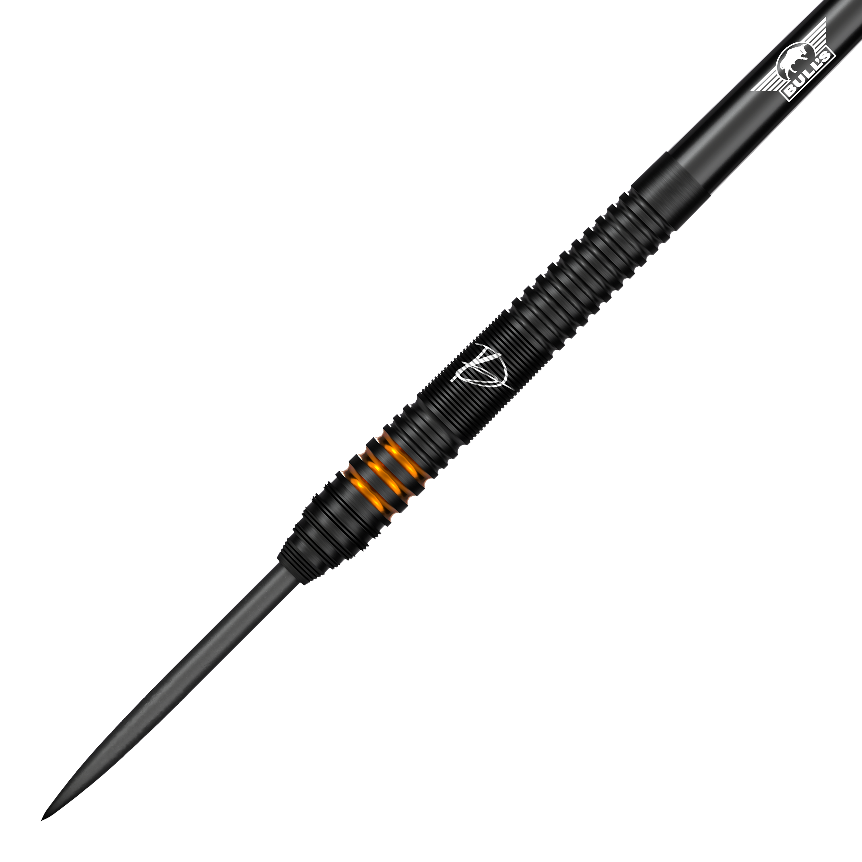 Bulls NL Dirk Van Duijvenbode Edition 2 Steeldarts Dies ist der Bulls NL Dirk Van Duijvenbode Edition 2 Steeldart. Der Dart ist überwiegend schwarz mit auffälligen orangefarbenen Ringen im Griffbereich.