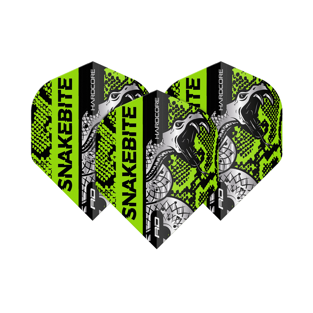 Red Dragon Hardcore Snakebite Coiled Snake Green Standard Flights